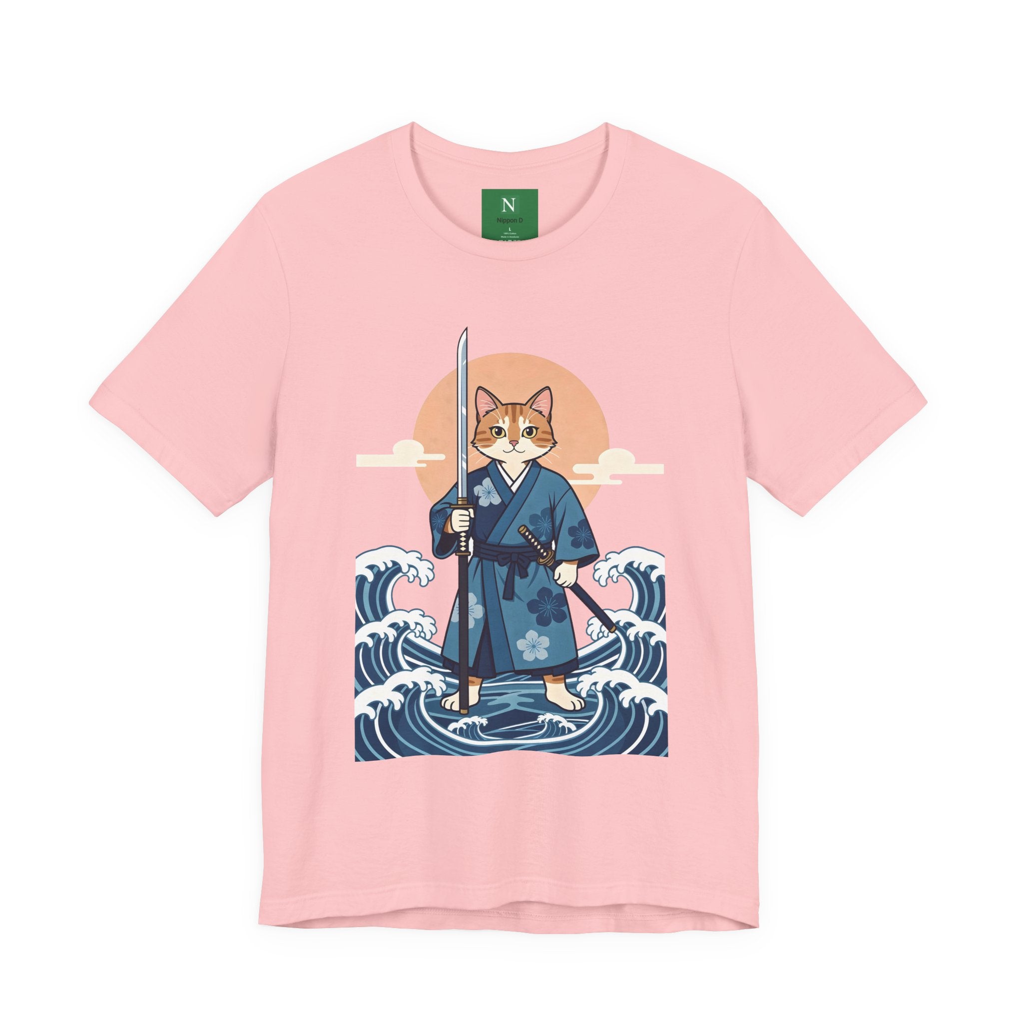 Samurai Cat T-Shirt — Japanese Wave Illustration Tee