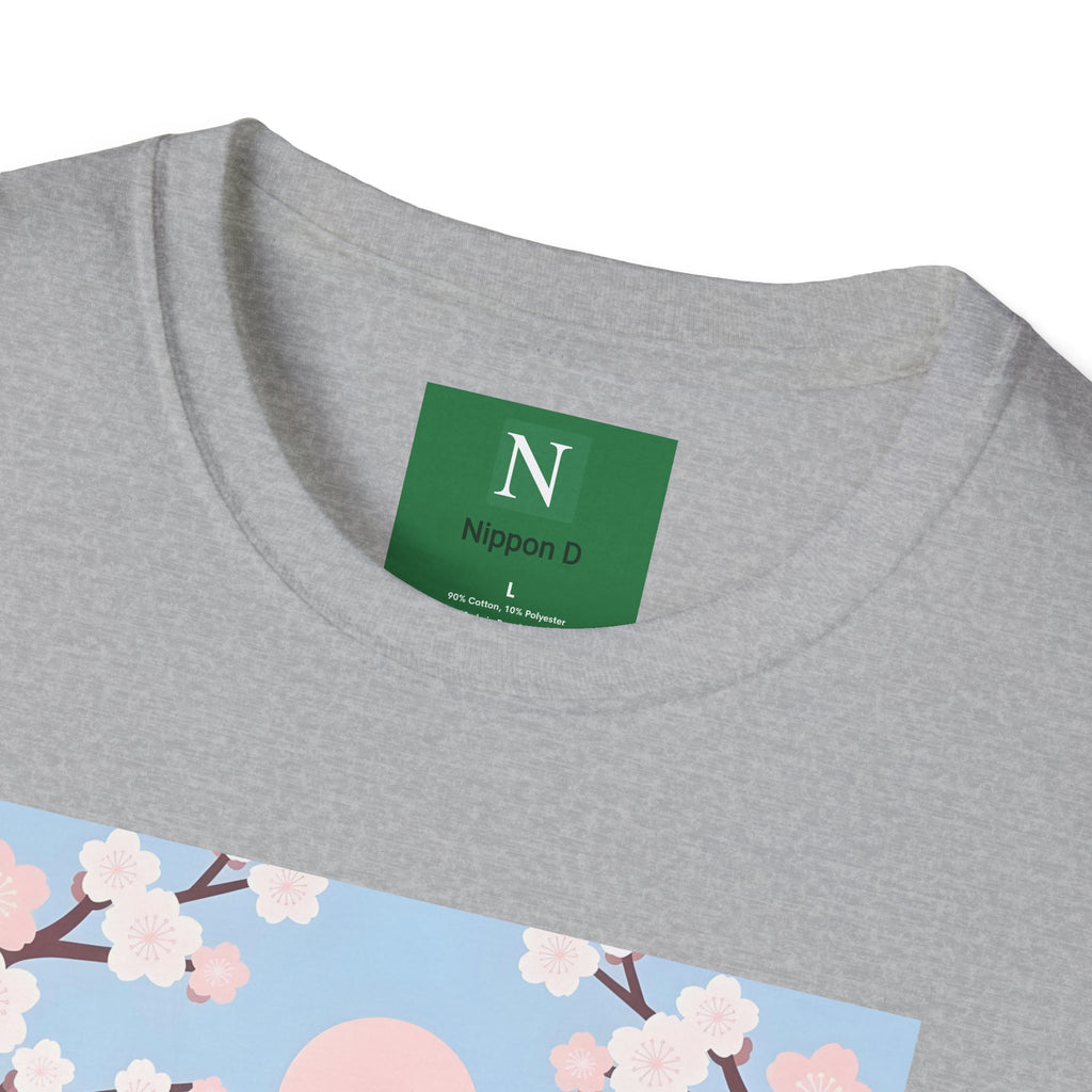 Cherry Blossom Geisha Tee — Japanese Girl & Cat Graphic T-Shirt