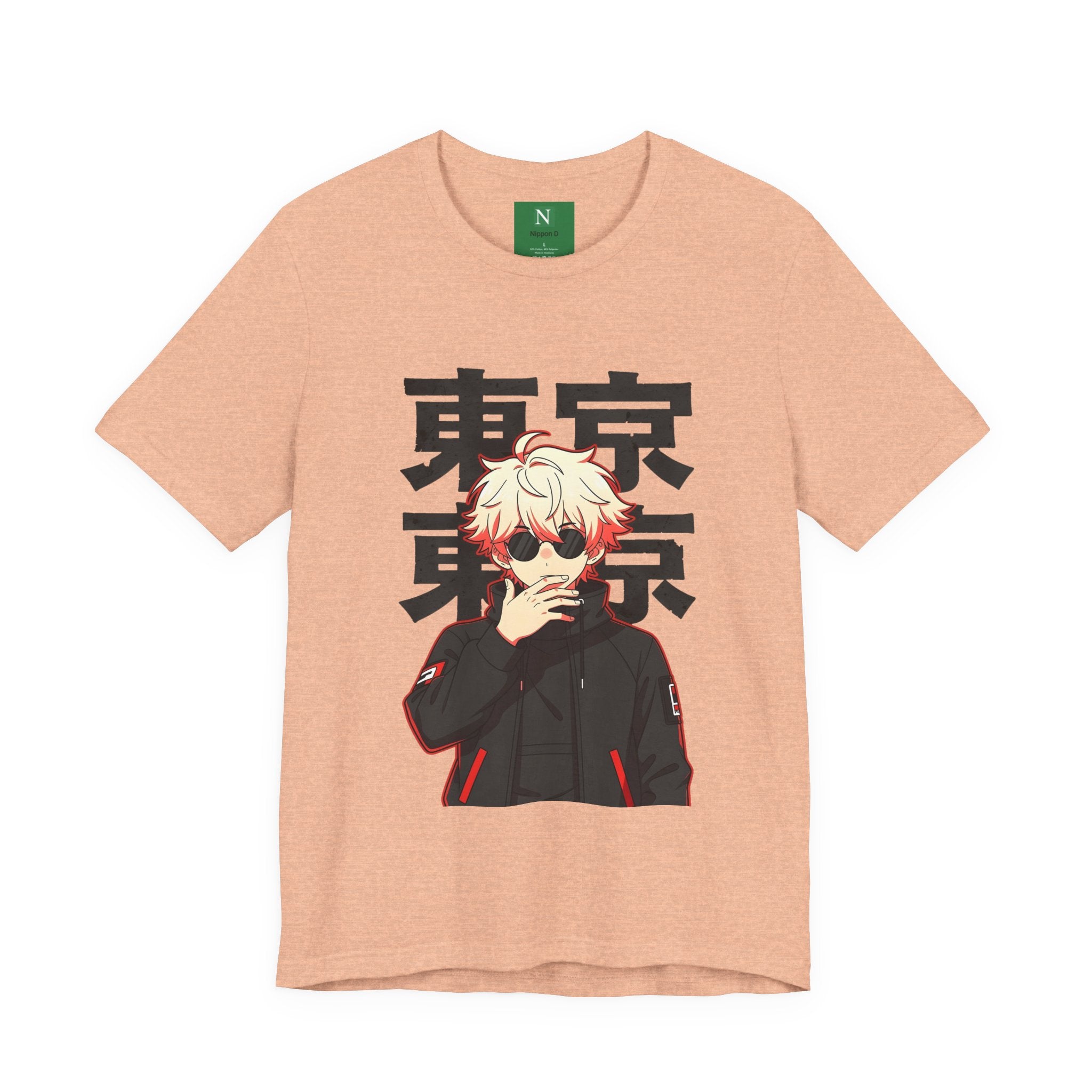 Tokyo Anime Graphic Tee — Blond Character with Kanji "東京"