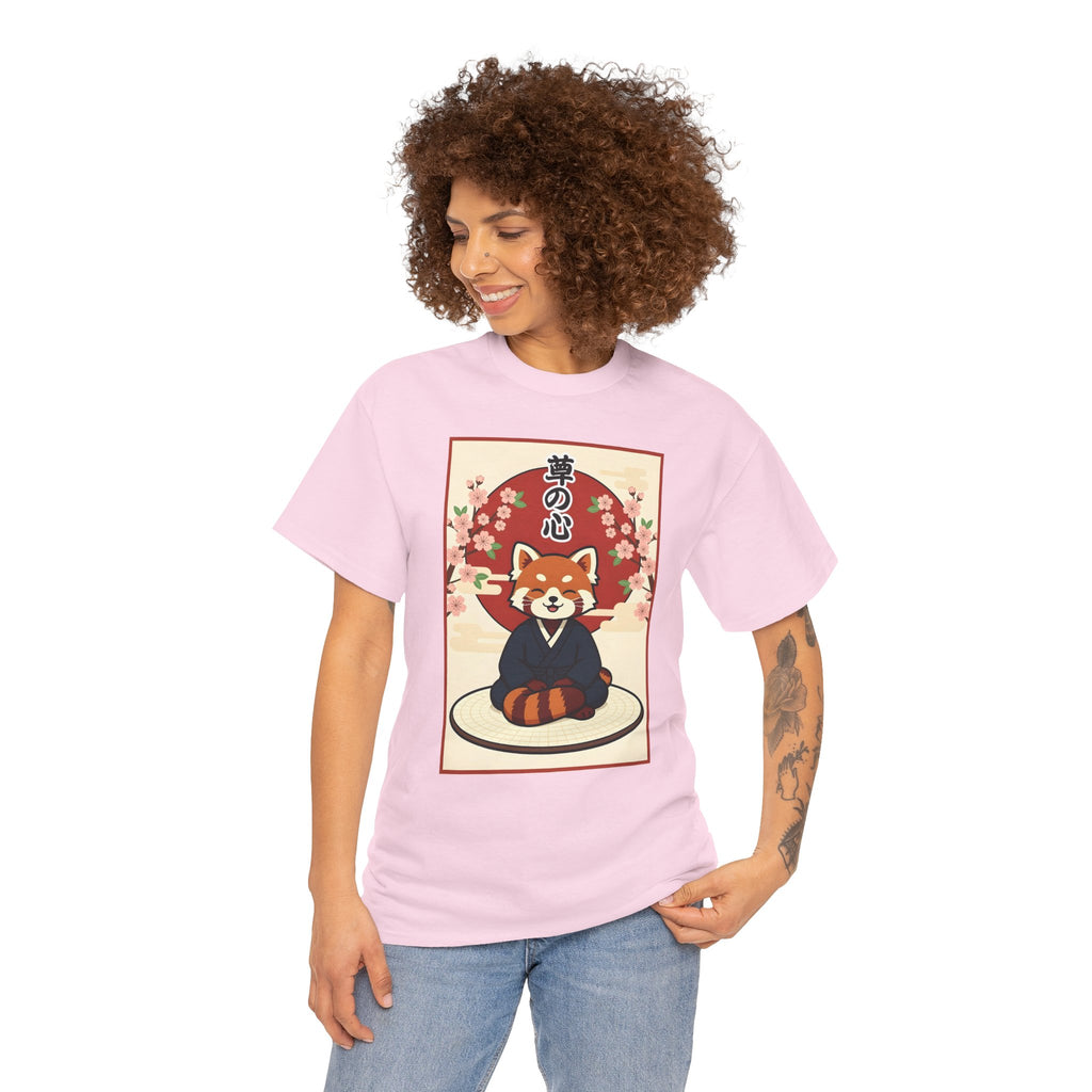 Red Panda Zen T-Shirt — Cute Japanese-Inspired Meditation Design