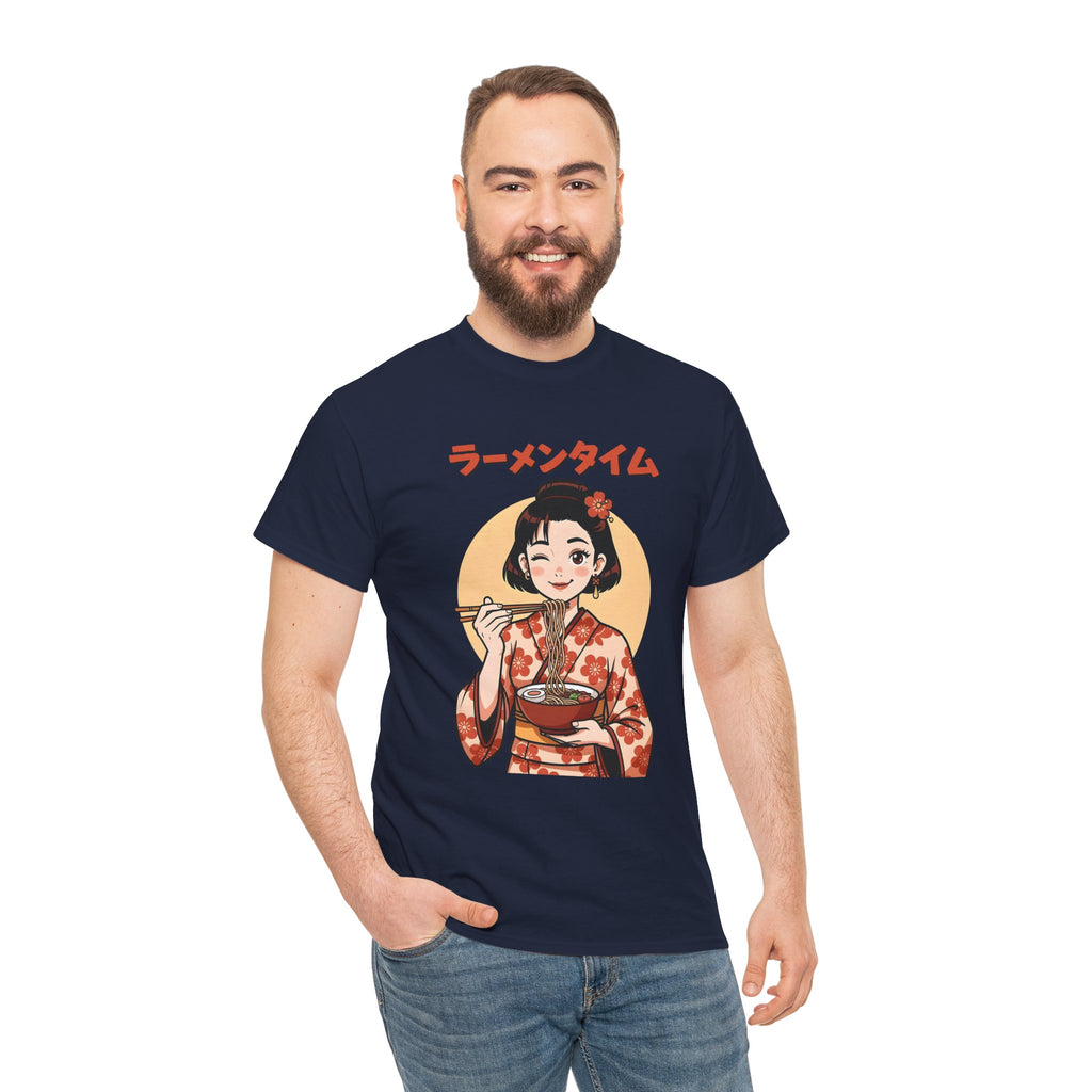 Ramen Time Tee — Cute Kimono Girl Eating Ramen Graphic T-Shirt