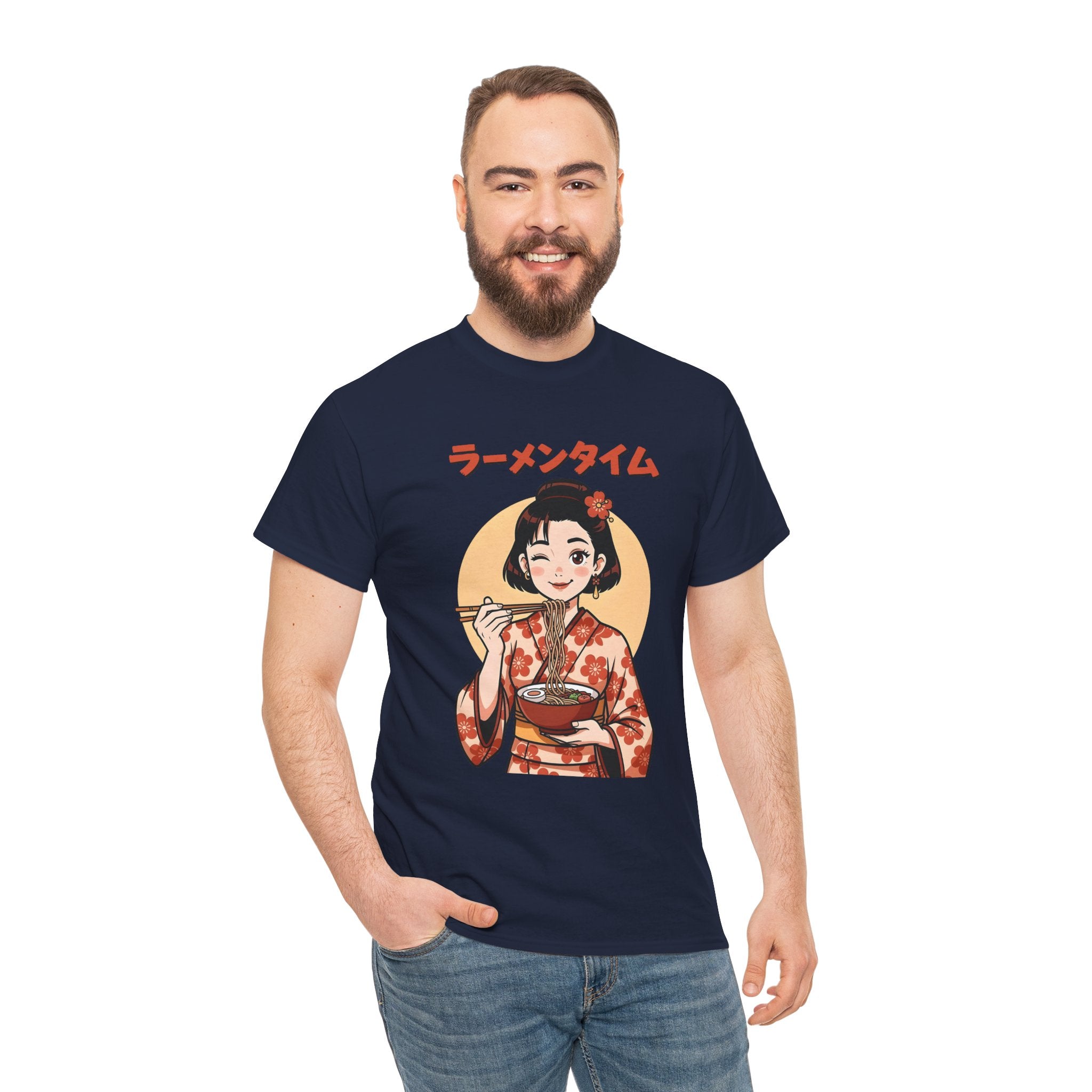 Ramen Time Tee — Cute Kimono Girl Eating Ramen Graphic T-Shirt