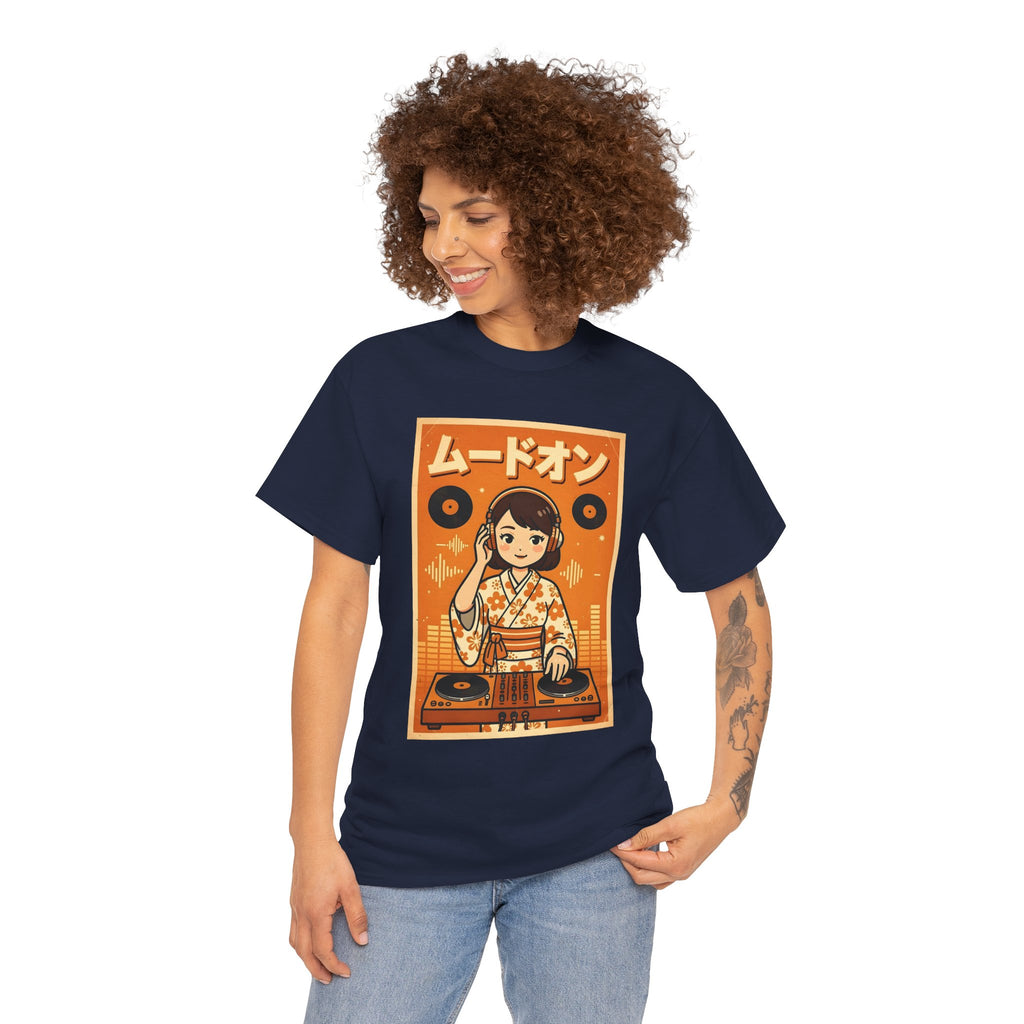 DJ Kimono T‑Shirt — Retro Japanese Anime Vinyl DJ Graphic Tee