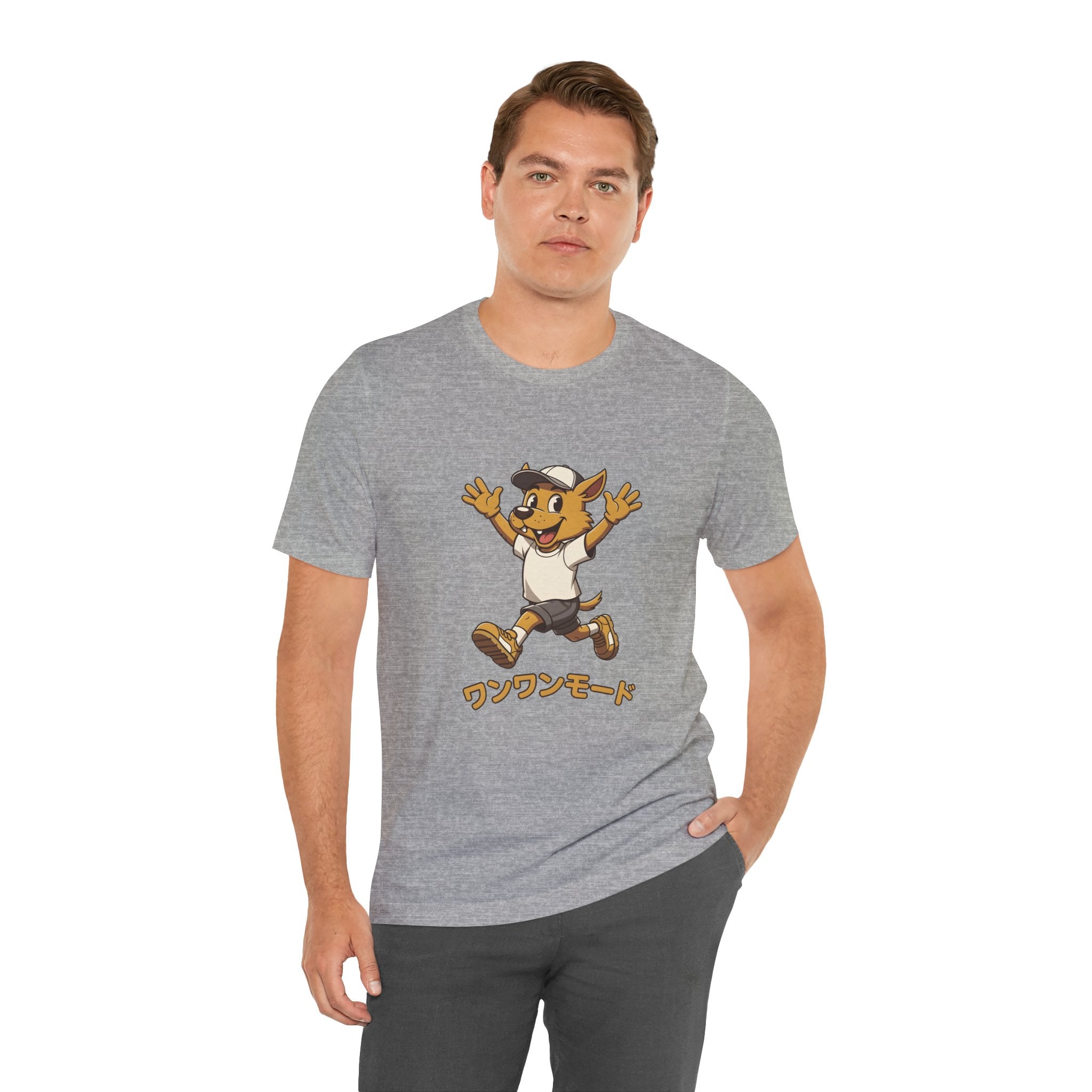 Happy Corgi Character Tee — ワンワンモード (Dog Mode) Cute Cartoon Shirt