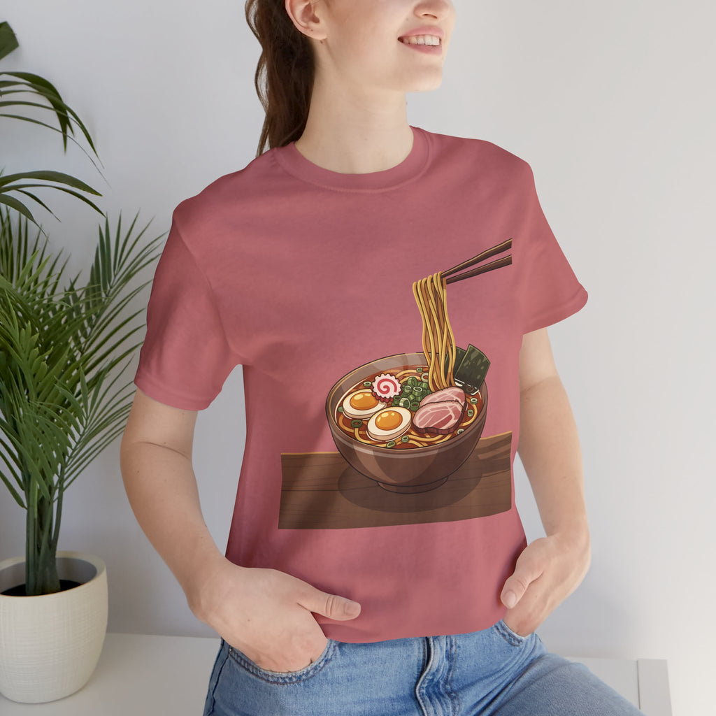 Ramen Bowl Graphic Tee – Chopsticks & Noodles Japanese Food T-Shirt