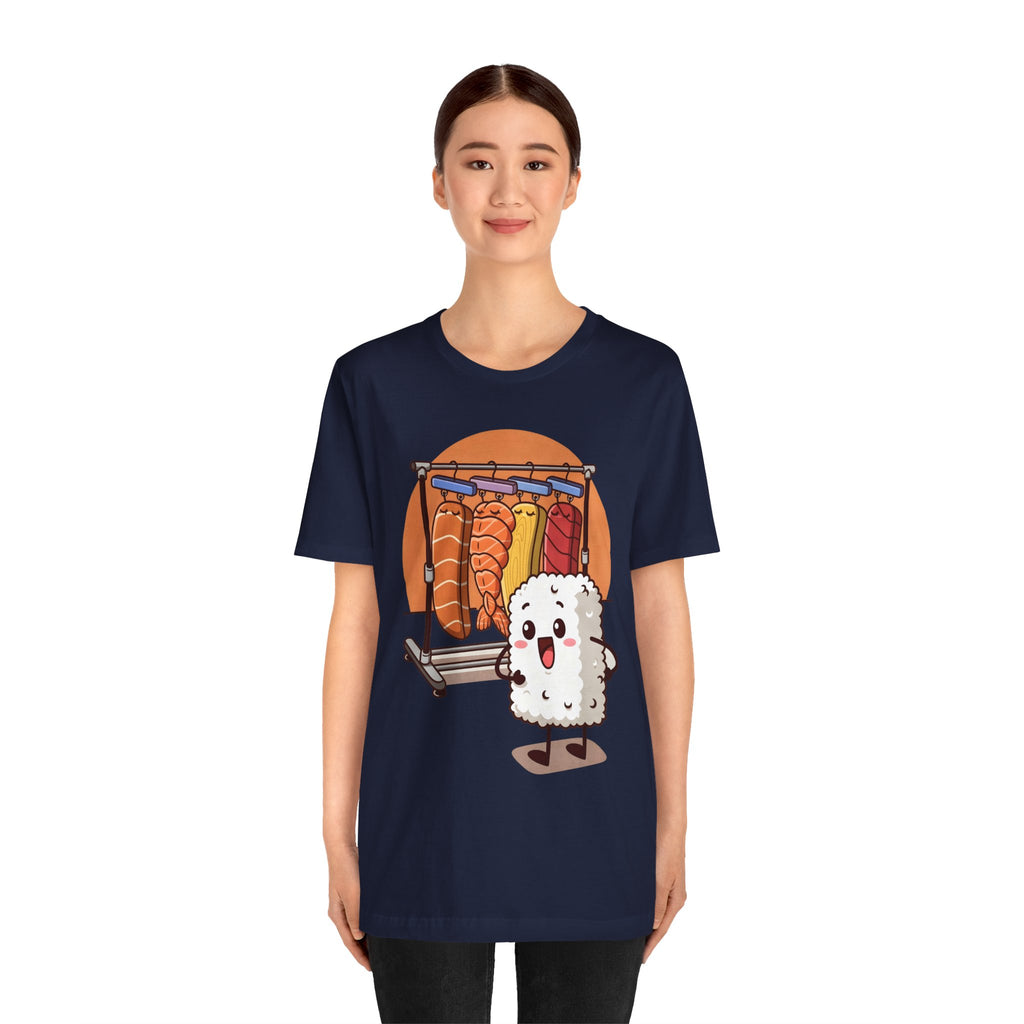Cute Sushi Rice Cartoon T‑Shirt — Kawaii Nigiri Character Tee