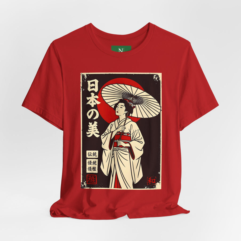 Geisha Umbrella T‑Shirt — Japanese Beauty Vintage Ukiyo-e Tee