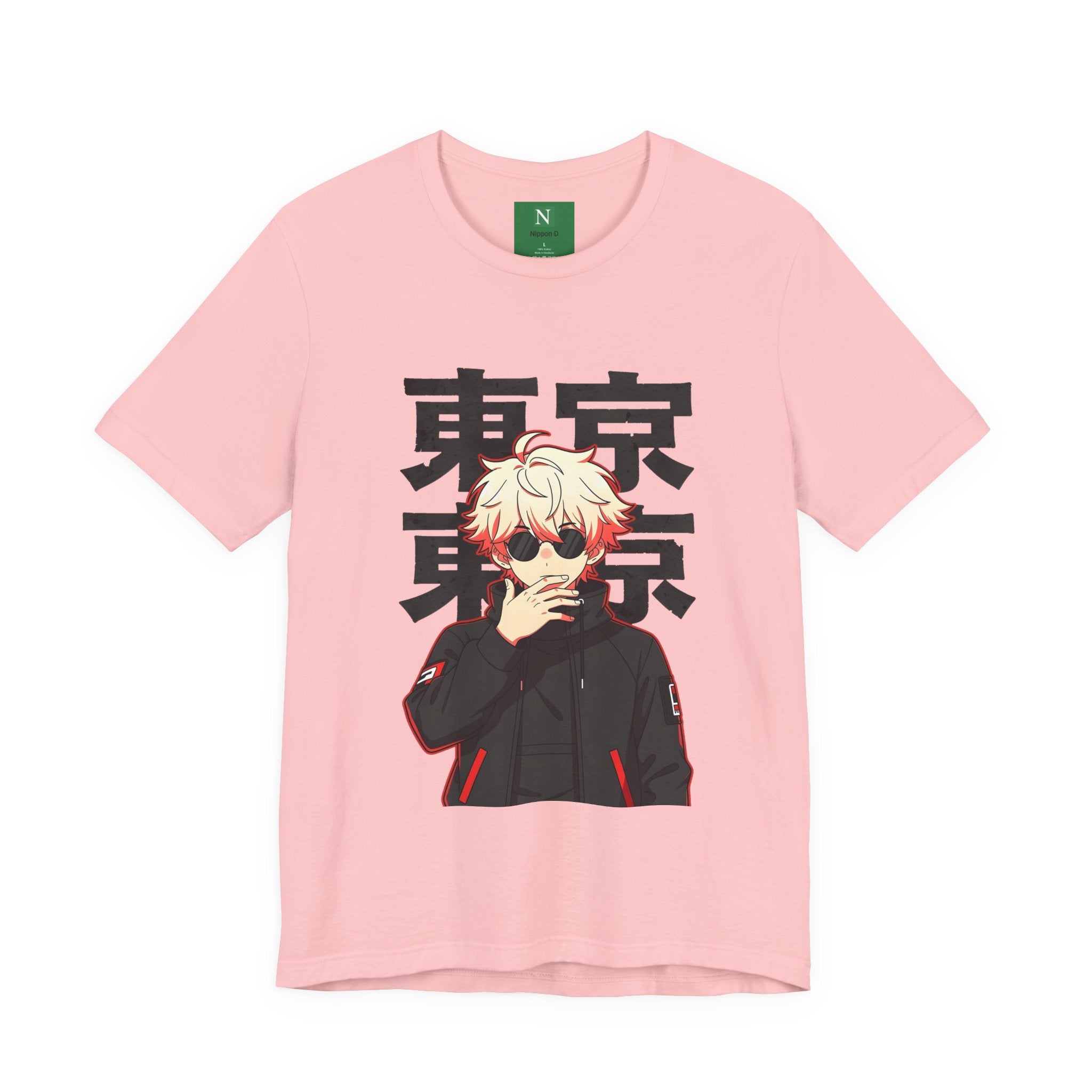 Tokyo Anime Graphic Tee — Blond Character with Kanji "東京"