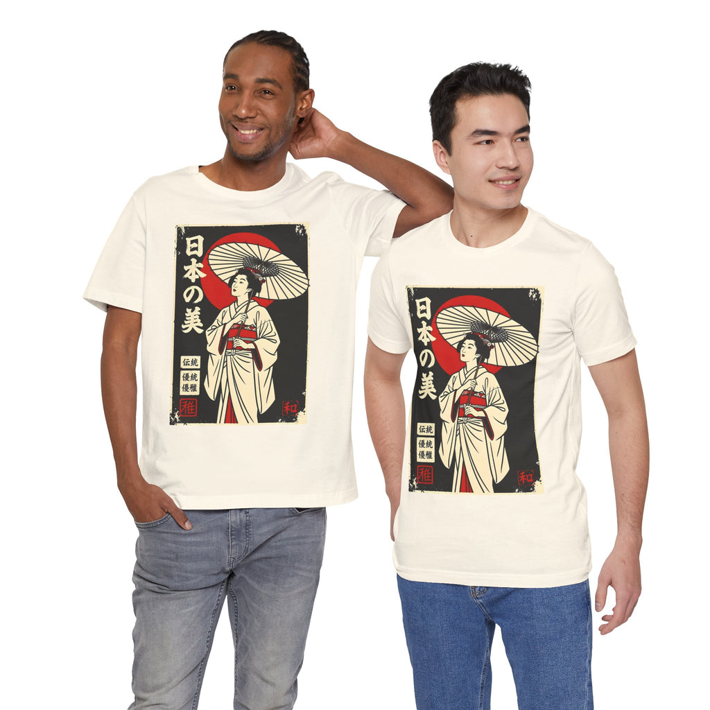 Geisha Umbrella T‑Shirt — Japanese Beauty Vintage Ukiyo-e Tee