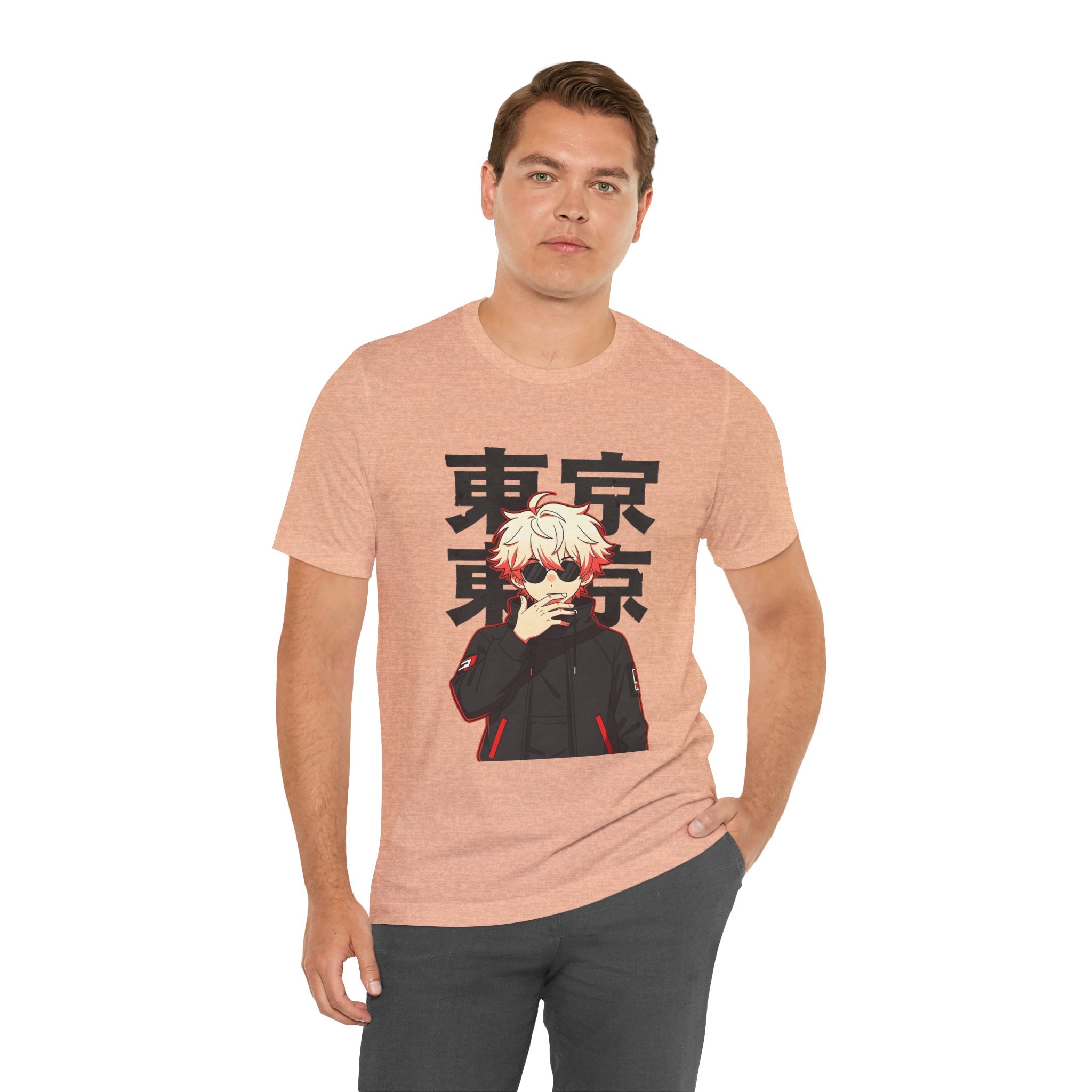 Tokyo Anime Graphic Tee — Blond Character with Kanji "東京"