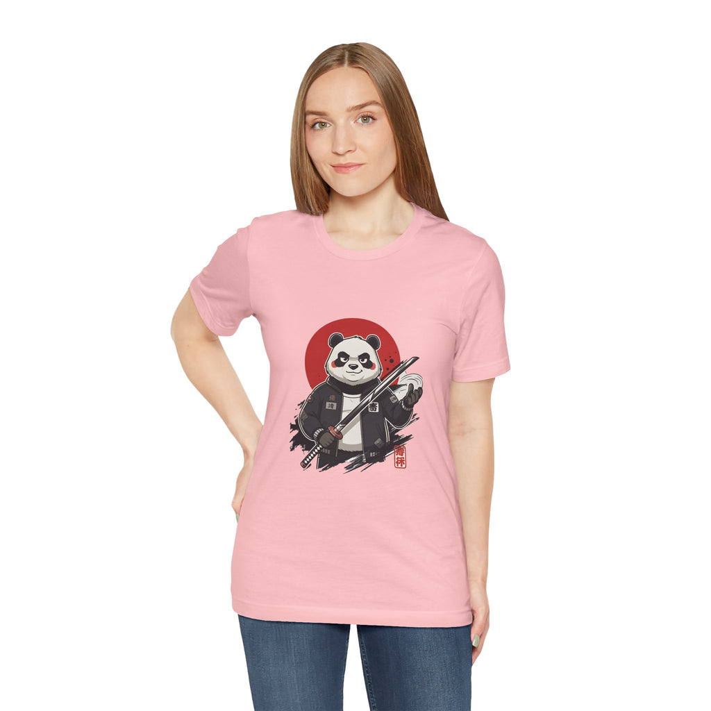 Samurai Panda T-Shirt — Cute Warrior Graphic Tee with Red Sun