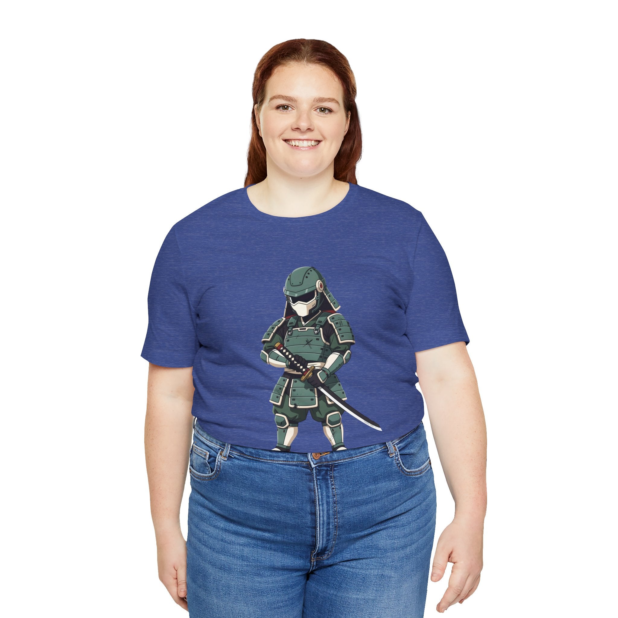 Samurai Cat T-Shirt – Cute Armored Kitty with Katana Graphic