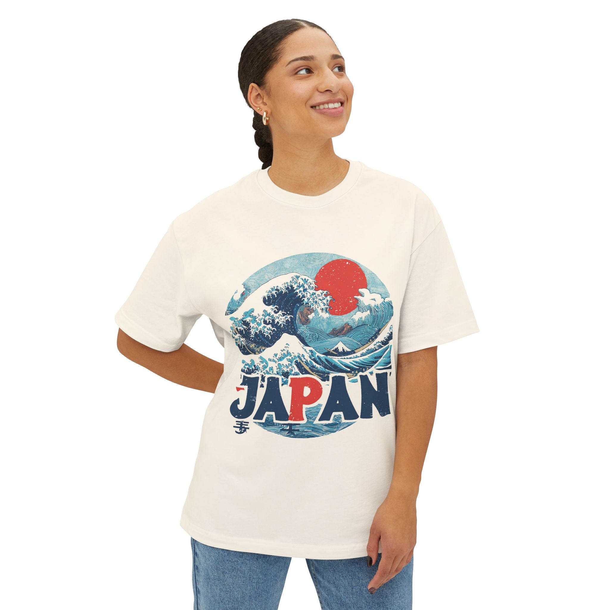 Copy of Japanese Wave Art Unisex Oversized Boxy Tee, Casual Streetwear, Vintage Graphic Tee, Summer Outfit, Gift for Art Lovers