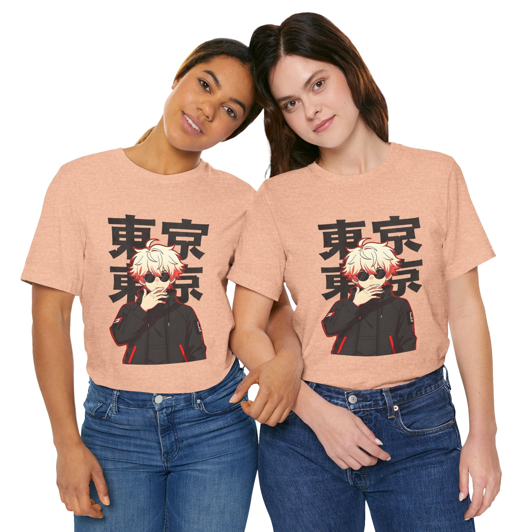 Tokyo Anime Graphic Tee — Blond Character with Kanji "東京"