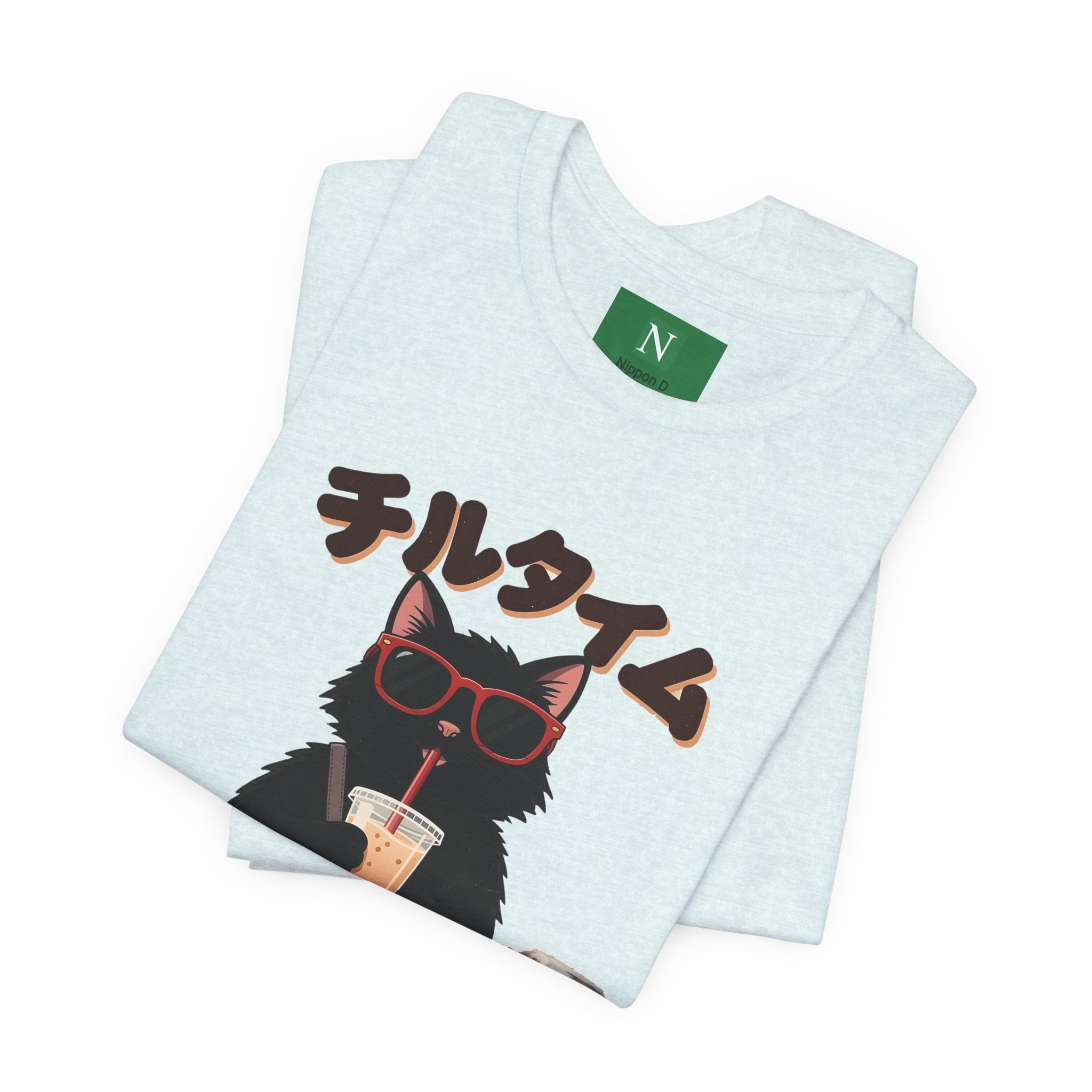 Boba Cat Tee — Cute Cat Drinking Bubble Tea Graphic T-Shirt