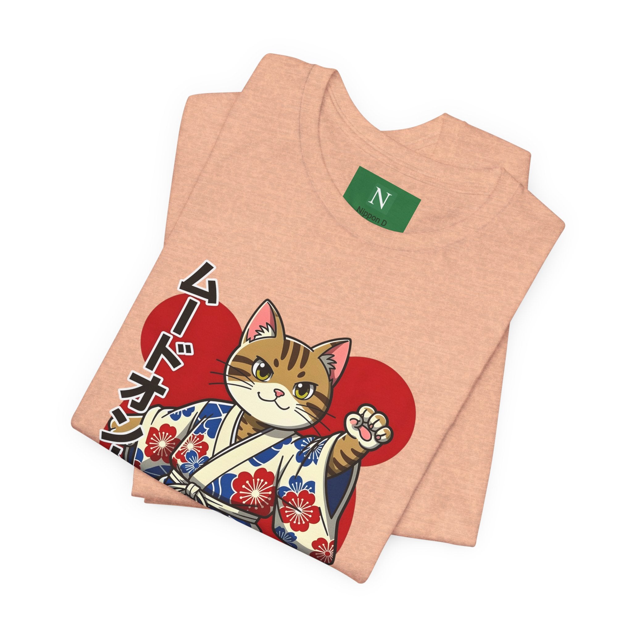 Samurai Cat T‑Shirt — Kawaii Japanese Kimono Cat Graphic Tee