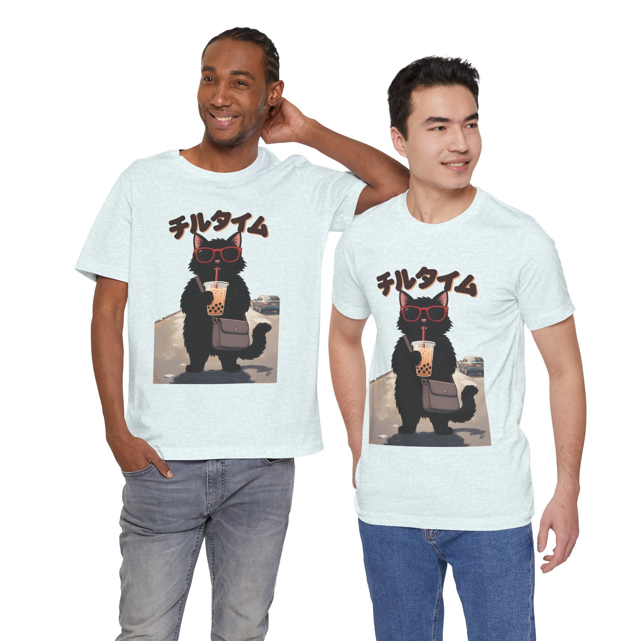Boba Cat Tee — Cute Cat Drinking Bubble Tea Graphic T-Shirt