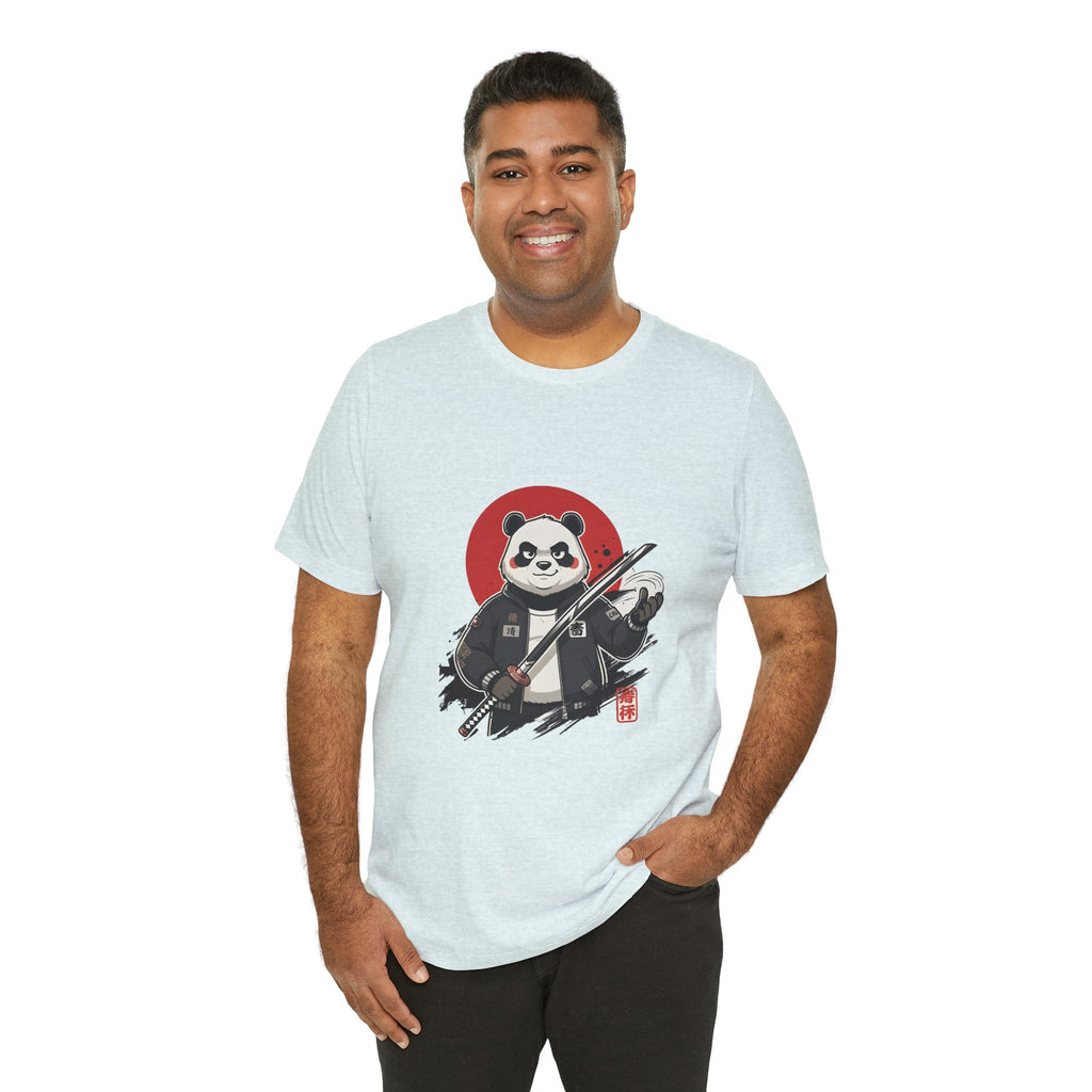 Samurai Panda T-Shirt — Cute Warrior Graphic Tee with Red Sun