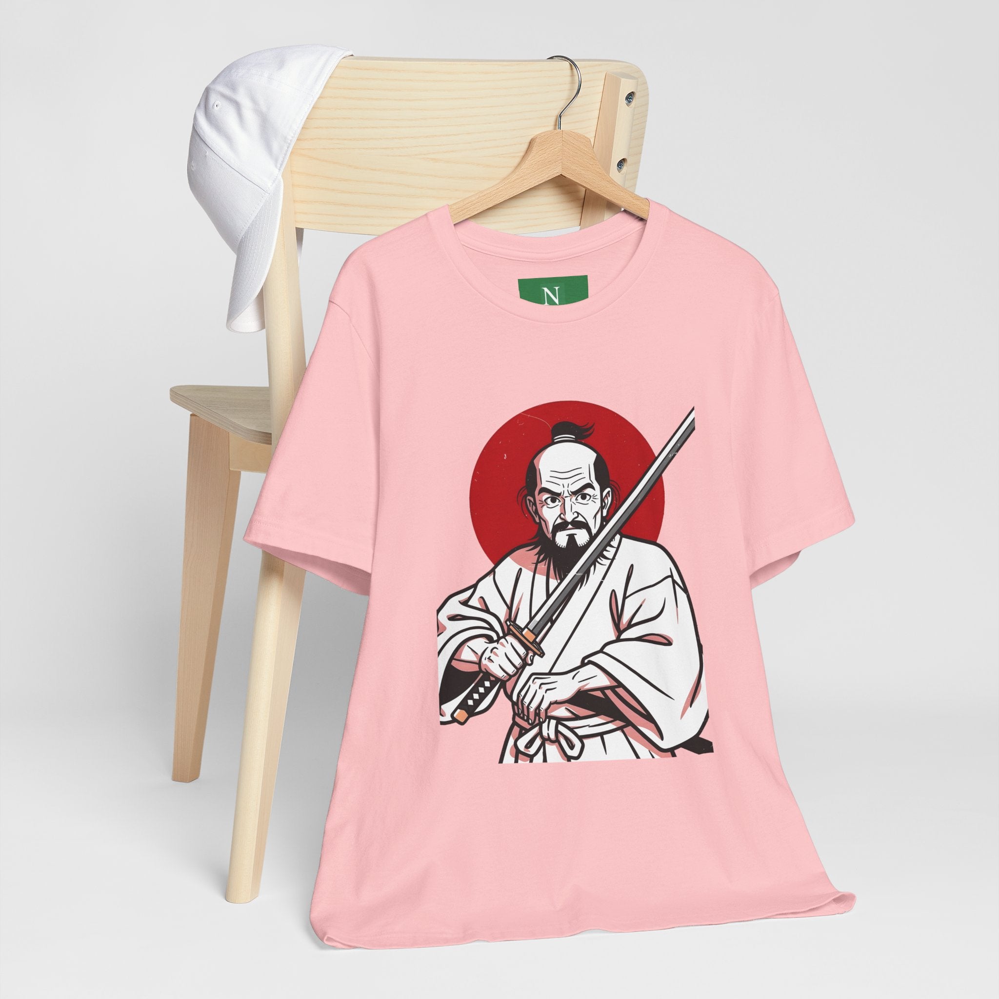 Samurai Warrior T-Shirt – Vintage Katana Illustration with Red Rising Sun