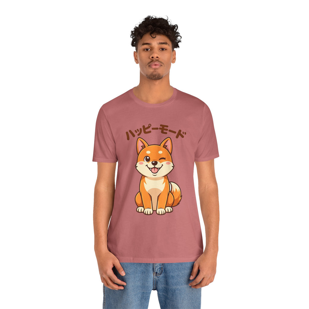 Happy Mode Shiba Inu T‑Shirt — Cute Japanese Kawaii Dog Tee