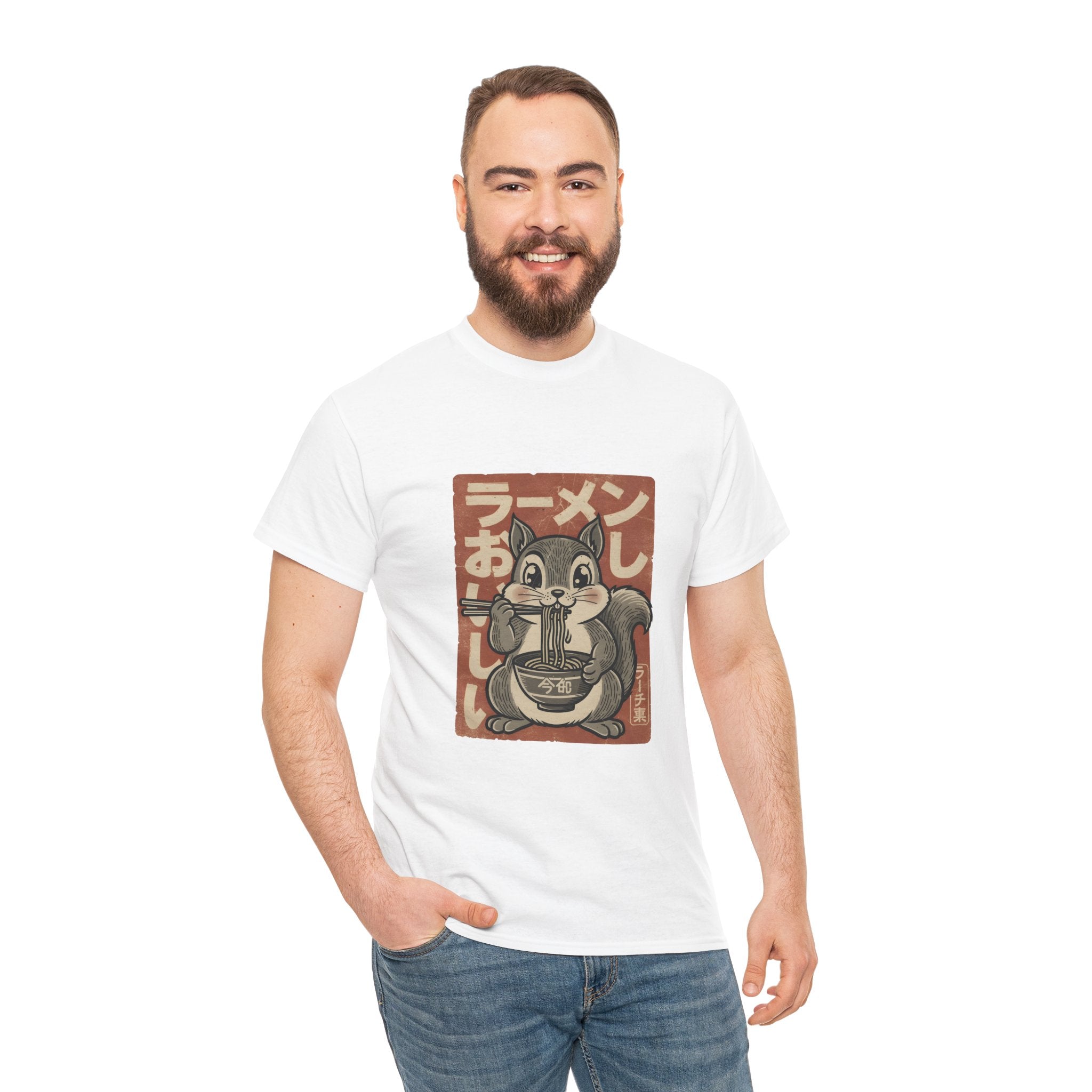 Ramen Squirrel T‑Shirt — Cute Vintage Japanese Noodle Graphic Tee