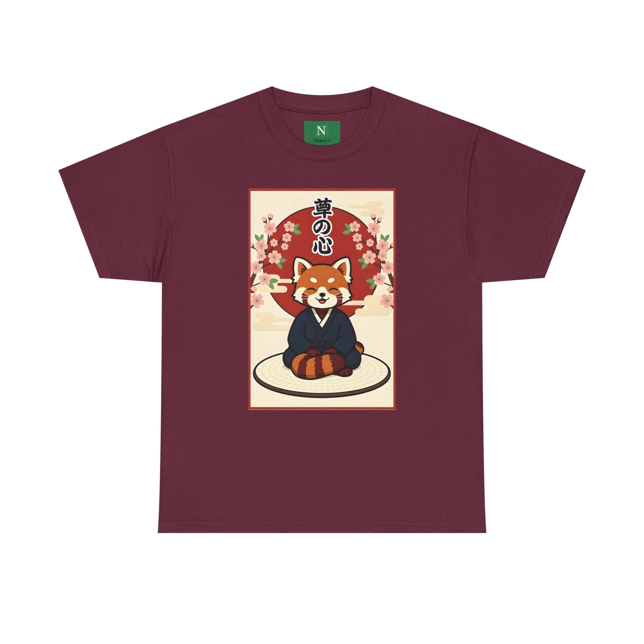 Red Panda Zen T-Shirt — Cute Japanese-Inspired Meditation Design