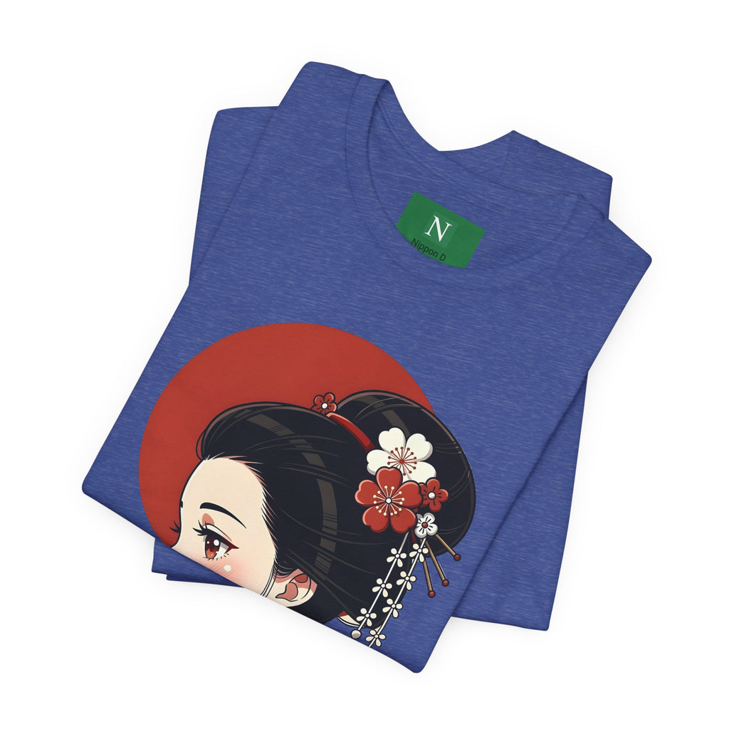 Geisha Portrait Tee — Japanese Floral Kimono Art T-Shirt
