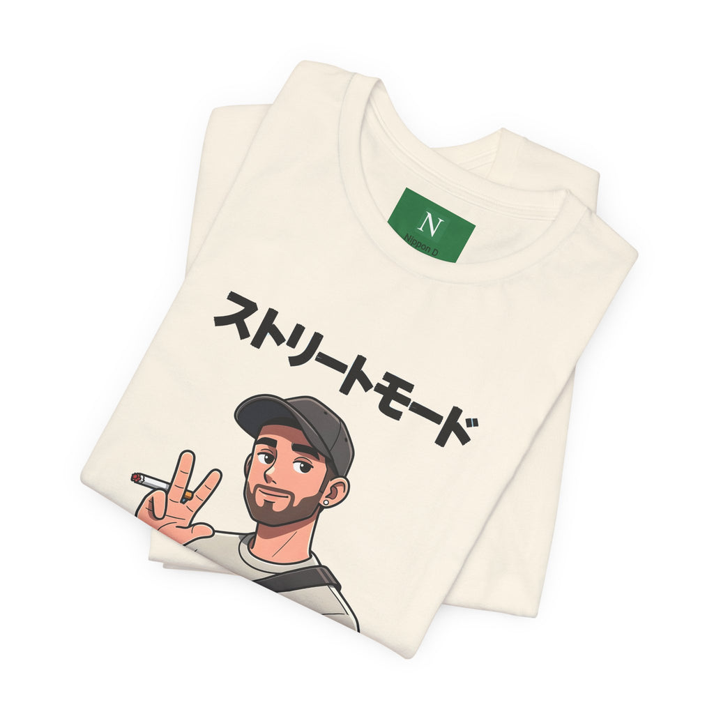 Street Mode Graphic Tee — Japanese Text Casual Urban T-Shirt