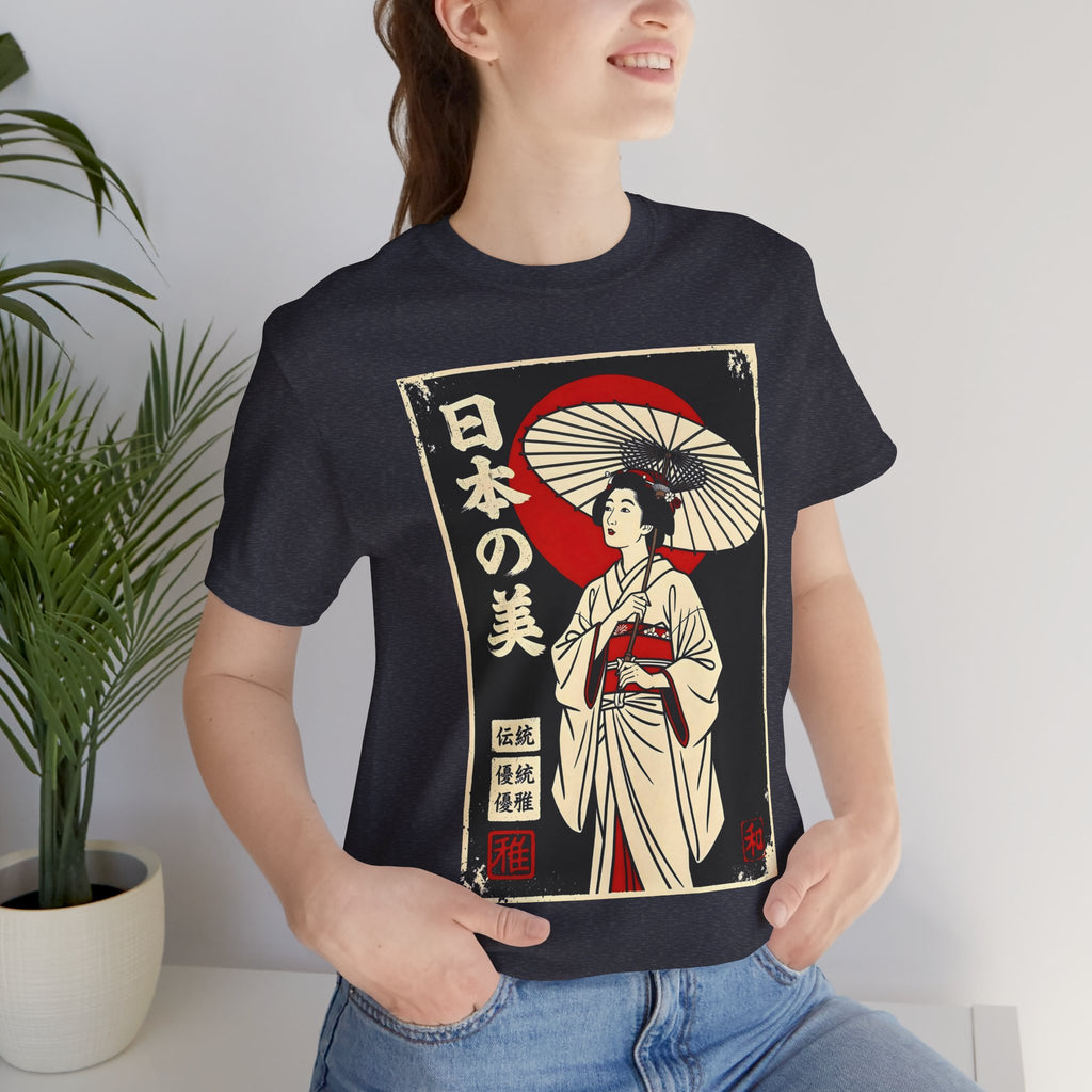 Geisha Umbrella T‑Shirt — Japanese Beauty Vintage Ukiyo-e Tee