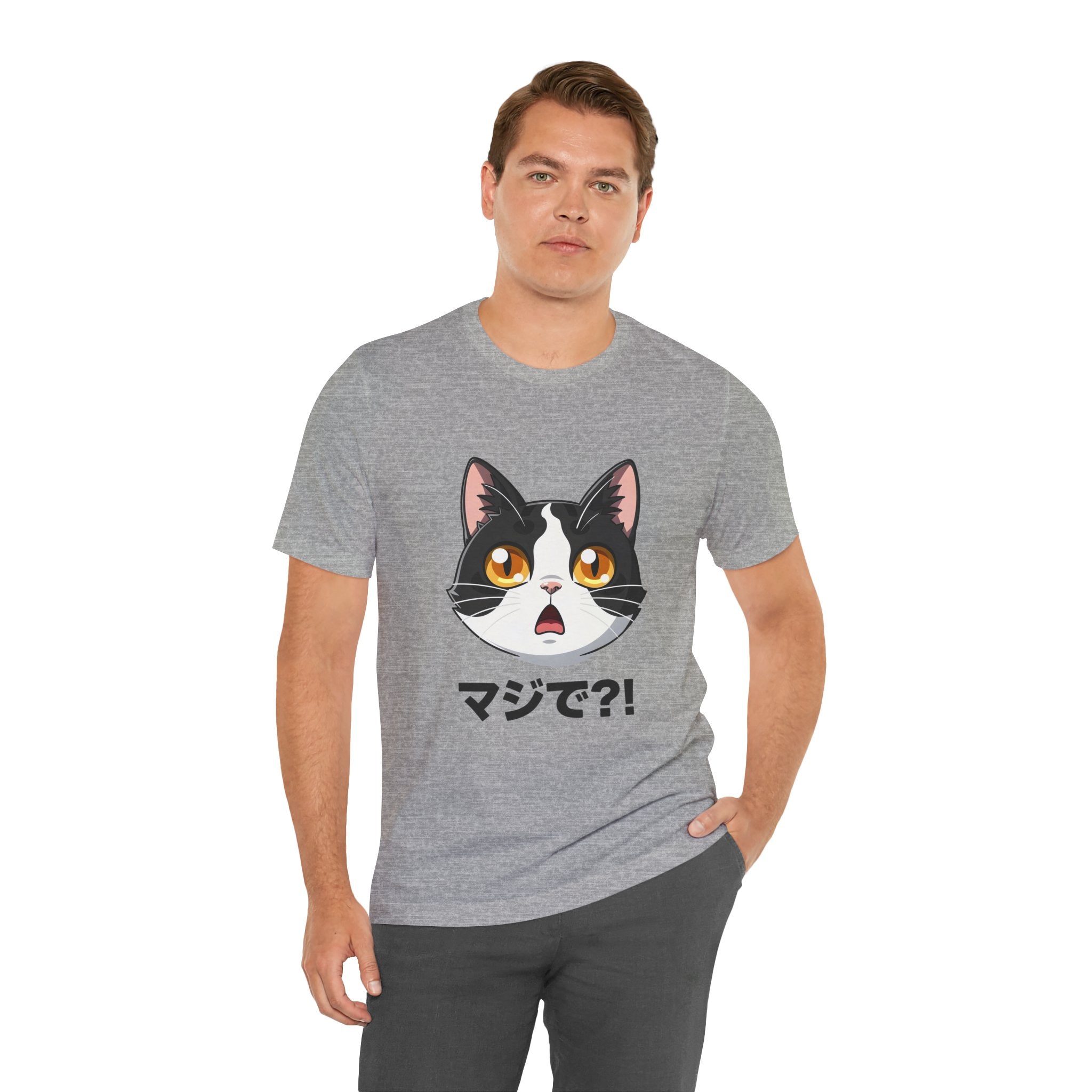 Cat Shock Face Graphic Tee — マジで?! Cute Anime Cat T-Shirt