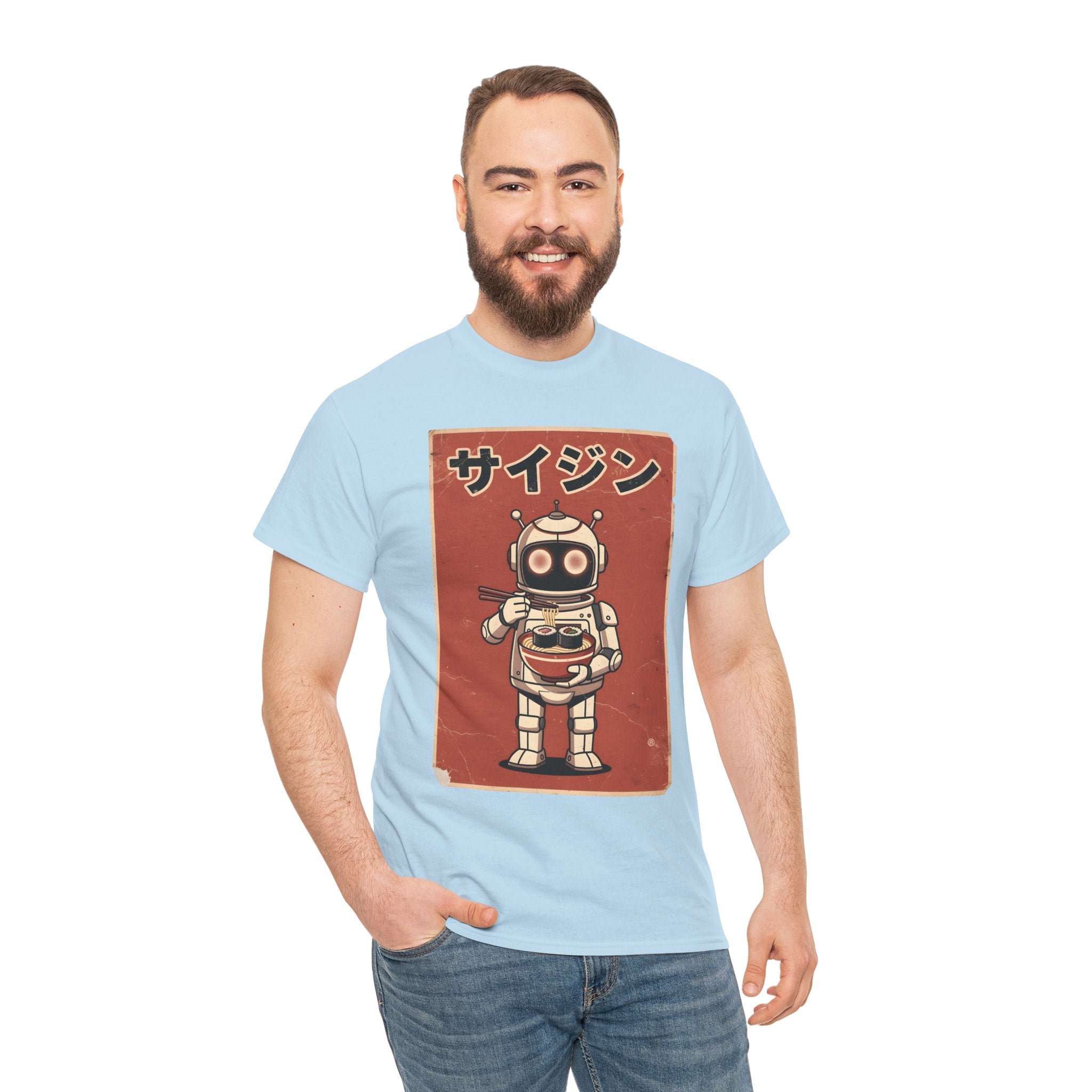Retro Robot Ramen Tee — サイジン (Saijin) Vintage Japanese Robot Noodle Shirt