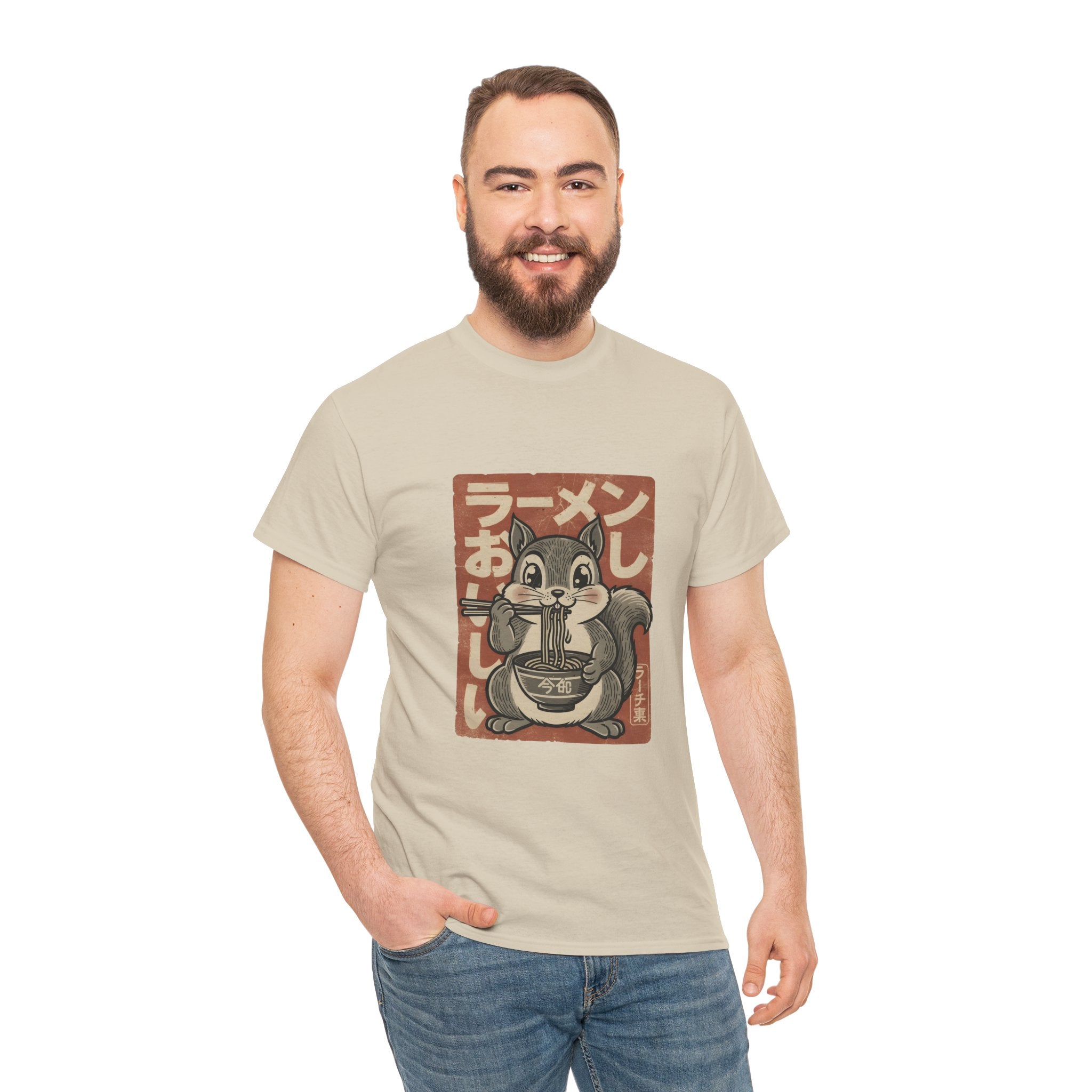Ramen Squirrel T‑Shirt — Cute Vintage Japanese Noodle Graphic Tee