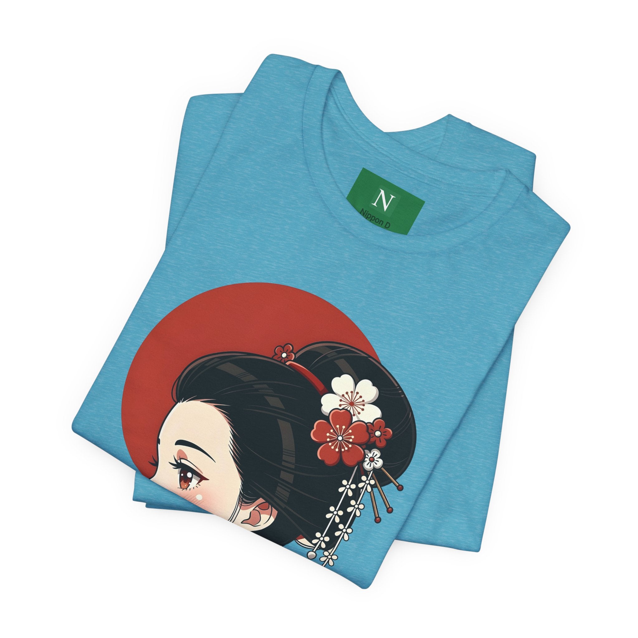 Geisha Portrait Tee — Japanese Floral Kimono Art T-Shirt