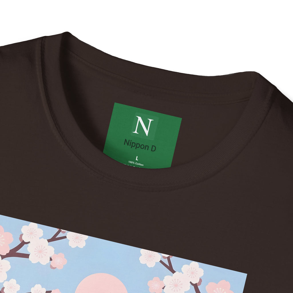 Cherry Blossom Geisha Tee — Japanese Girl & Cat Graphic T-Shirt