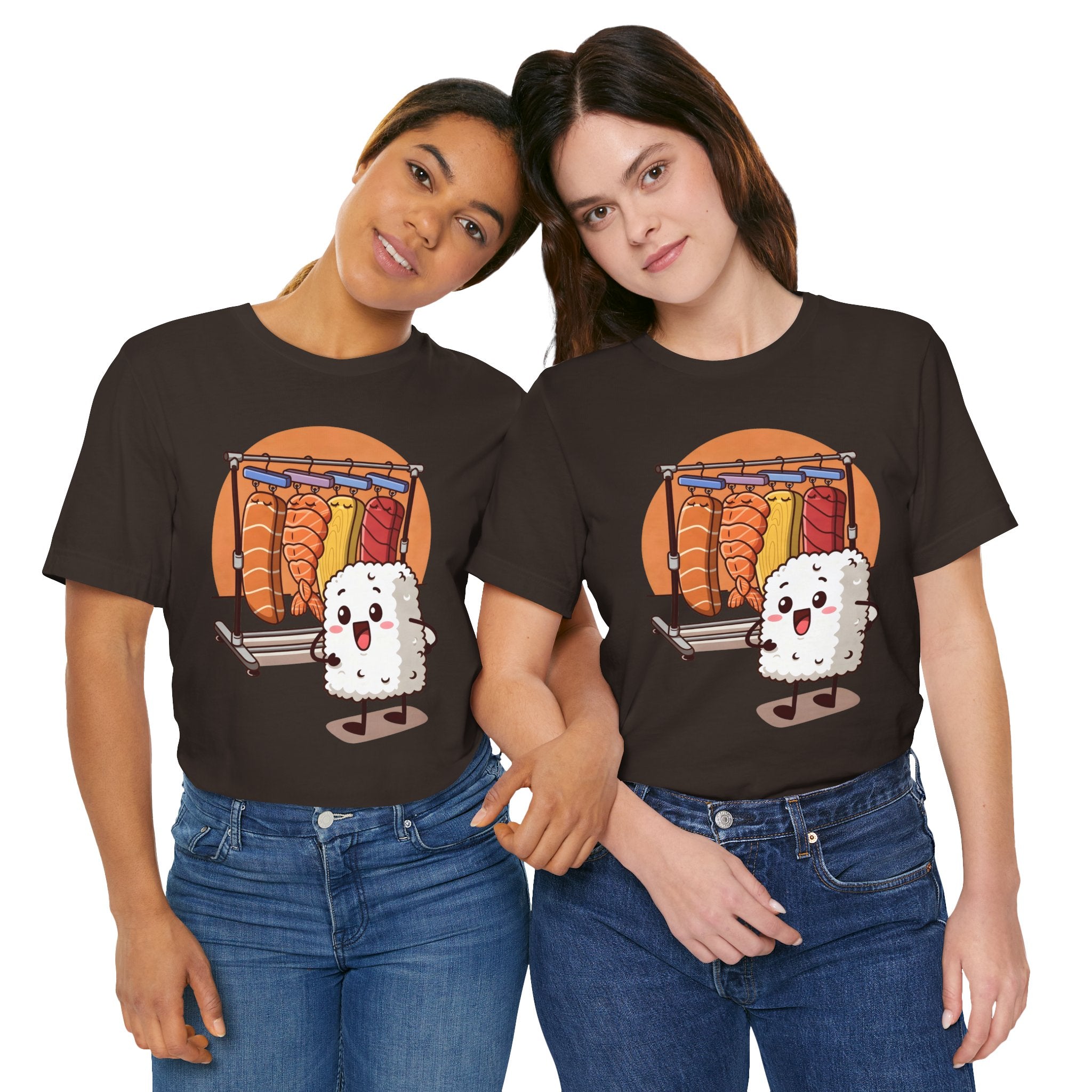 Cute Sushi Rice Cartoon T‑Shirt — Kawaii Nigiri Character Tee