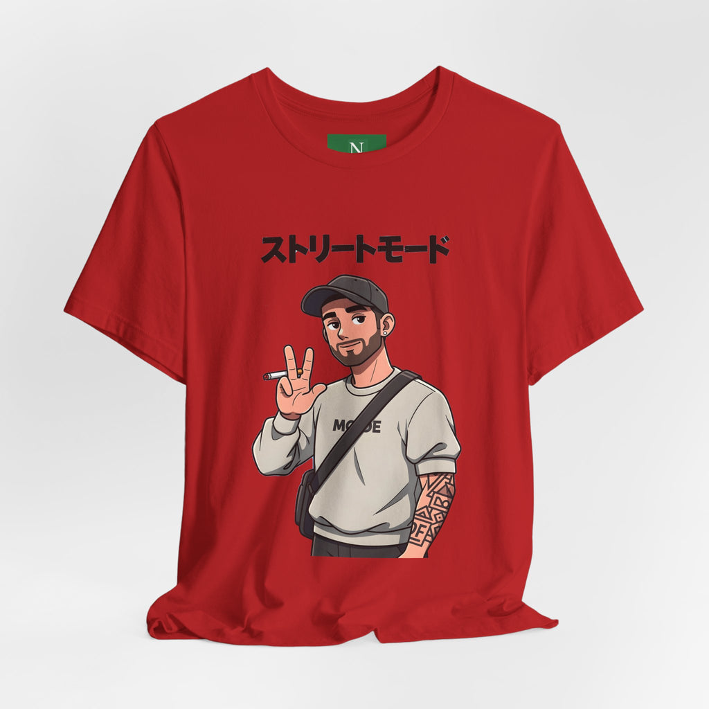 Street Mode Graphic Tee — Japanese Text Casual Urban T-Shirt