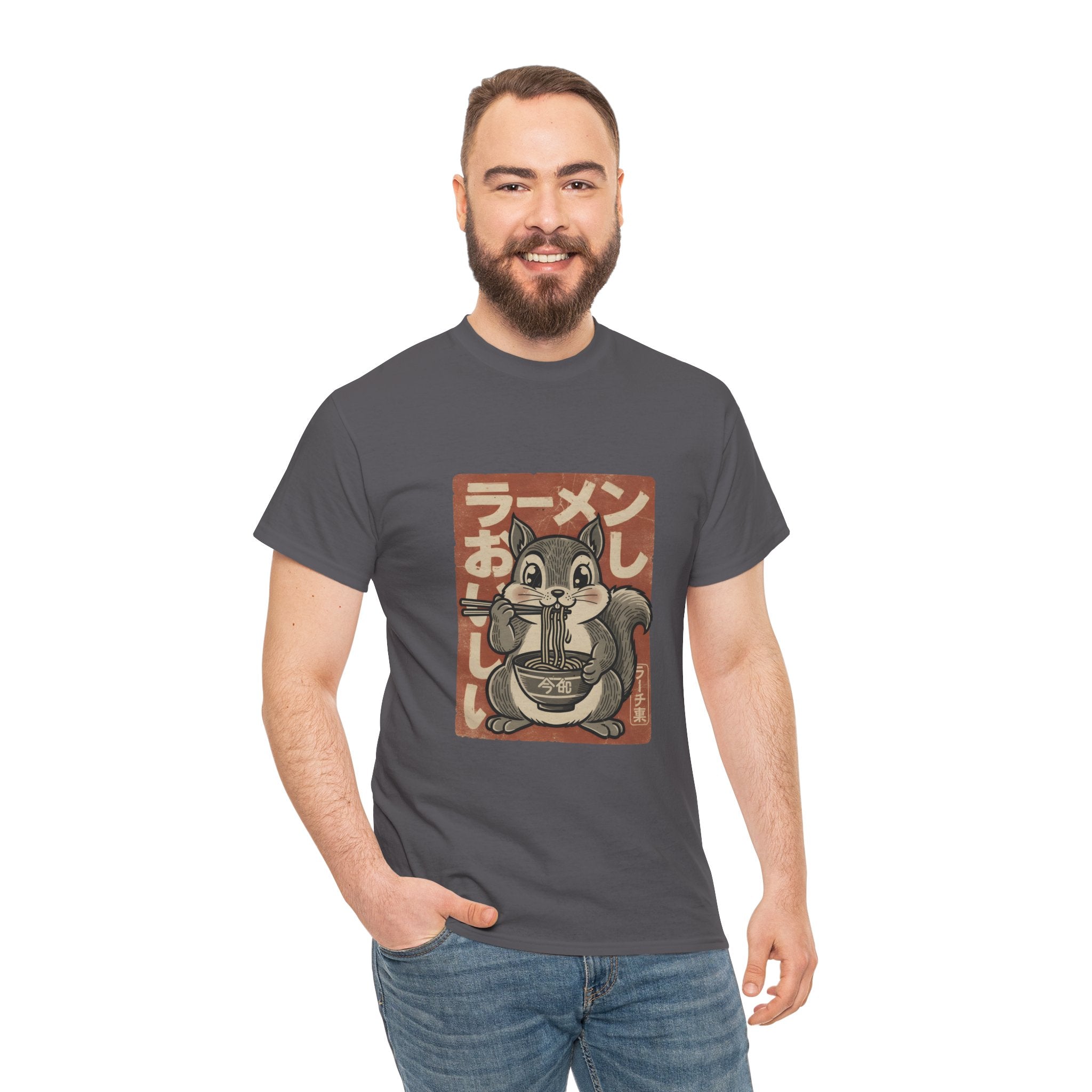 Ramen Squirrel T‑Shirt — Cute Vintage Japanese Noodle Graphic Tee