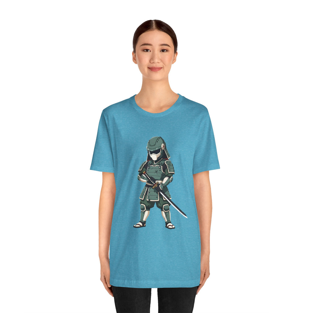 Samurai Cat T-Shirt – Cute Armored Kitty with Katana Graphic