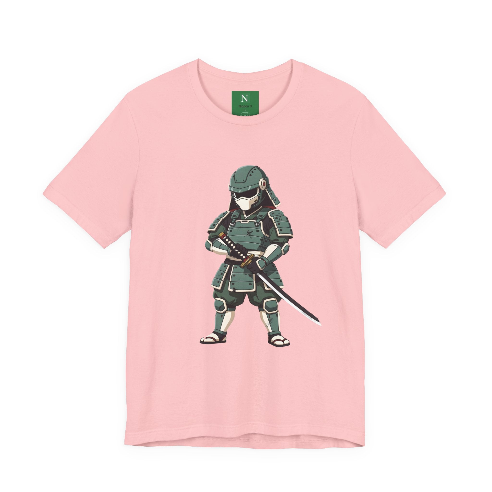 Samurai Cat T-Shirt – Cute Armored Kitty with Katana Graphic