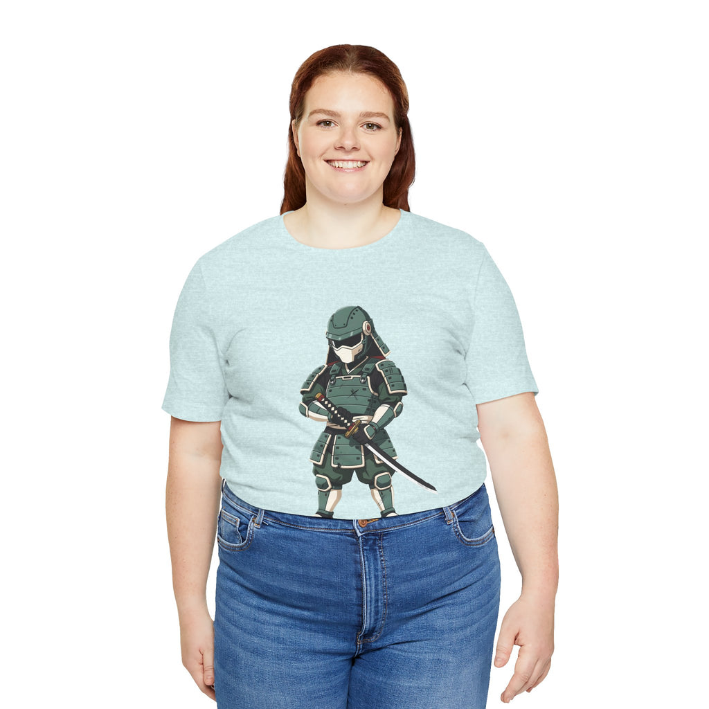Samurai Cat T-Shirt – Cute Armored Kitty with Katana Graphic