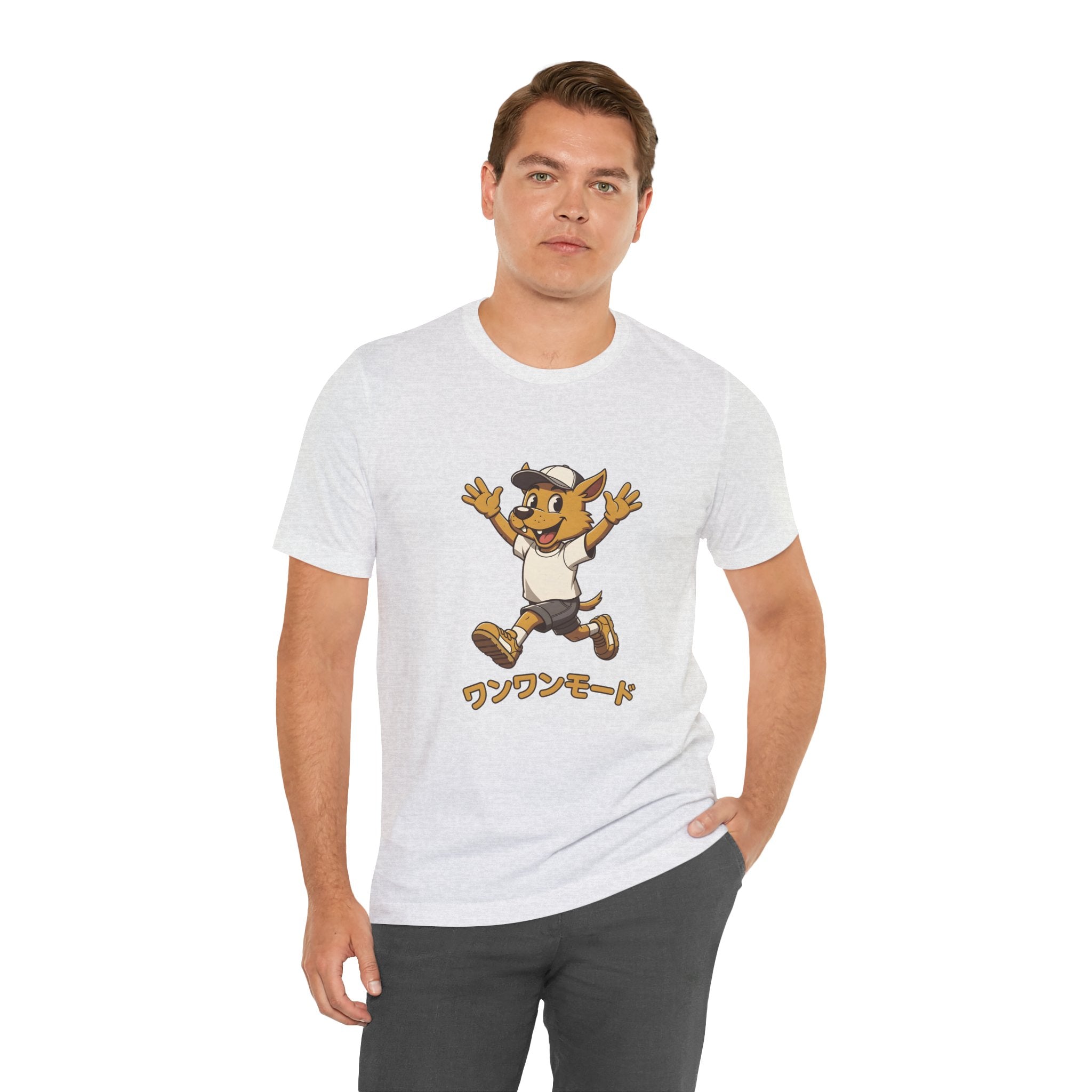 Happy Corgi Character Tee — ワンワンモード (Dog Mode) Cute Cartoon Shirt