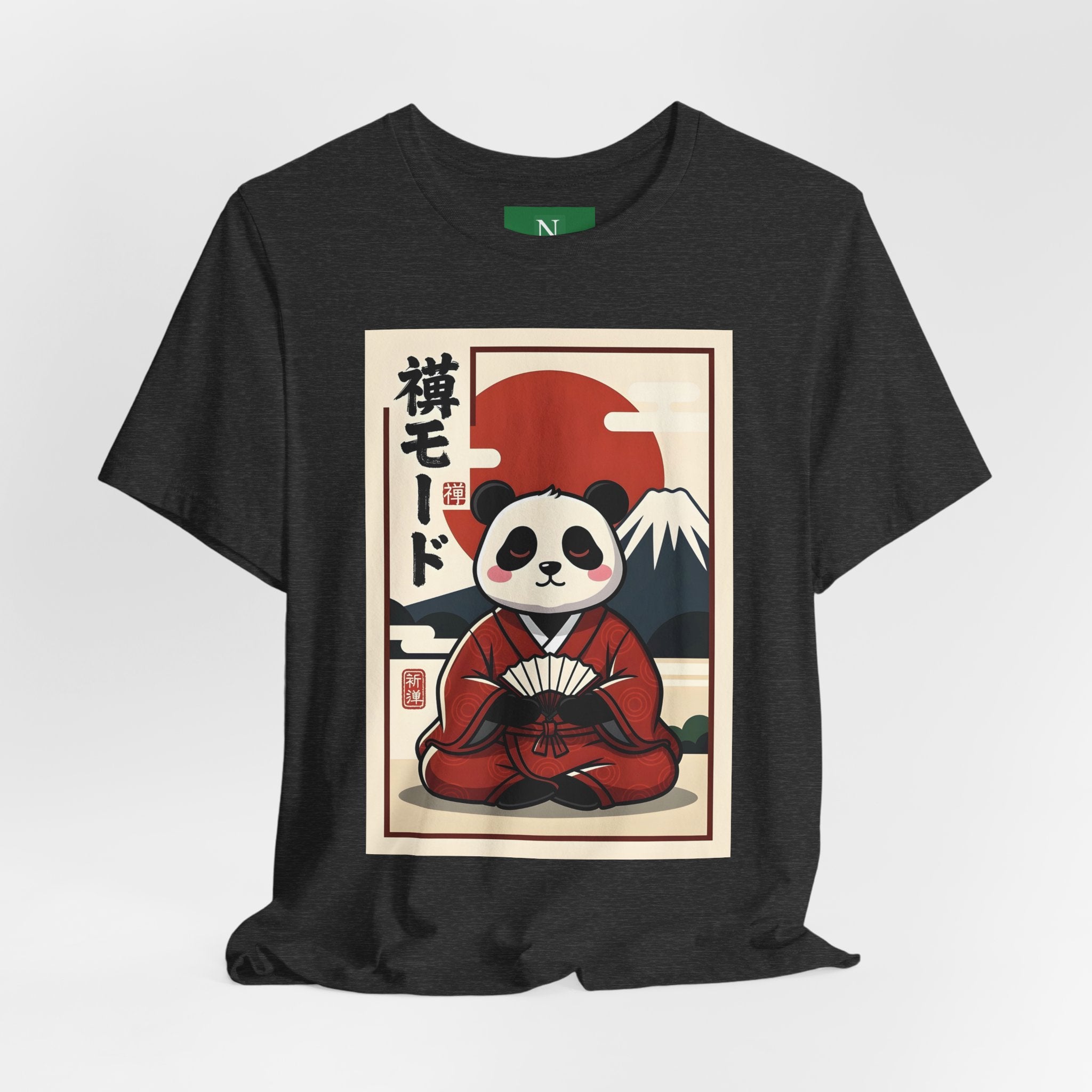 Panda Samurai Tee — Cute Japanese Ukiyo-e Style Graphic T-Shirt