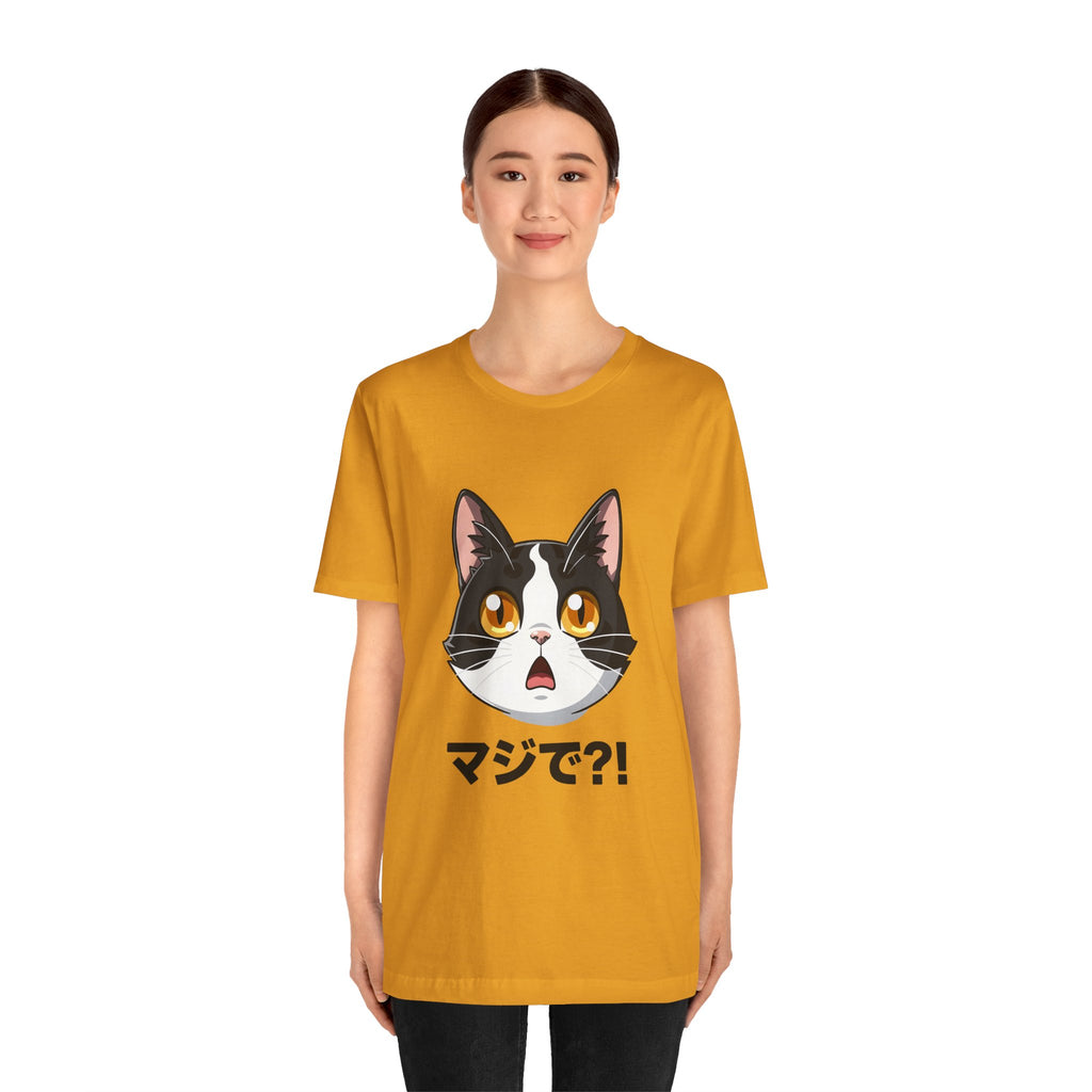 Cat Shock Face Graphic Tee — マジで?! Cute Anime Cat T-Shirt