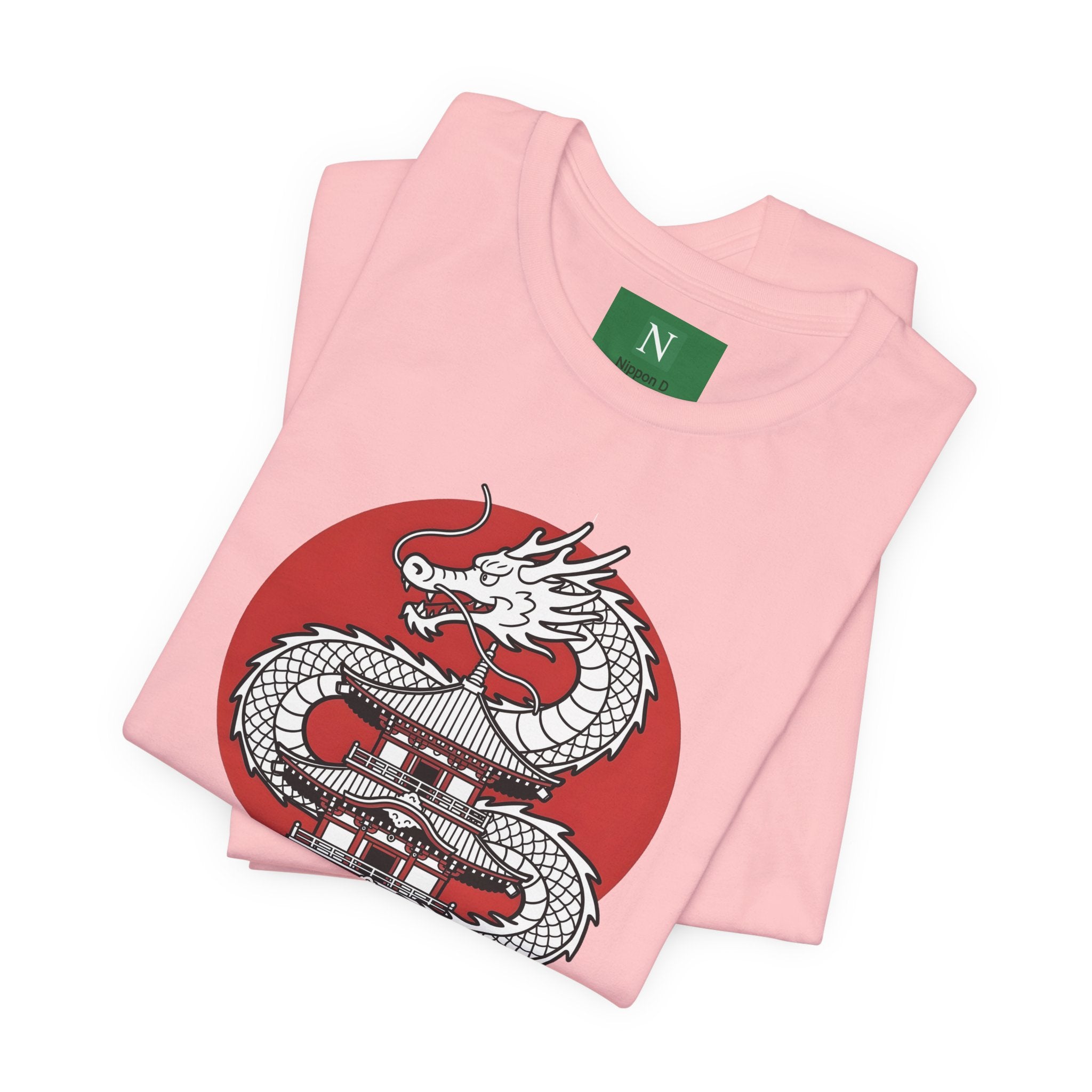 Dragon Pagoda T‑Shirt — Japanese Red Sun Temple Graphic Tee