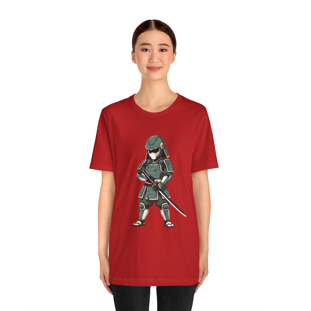Samurai Cat T-Shirt – Cute Armored Kitty with Katana Graphic