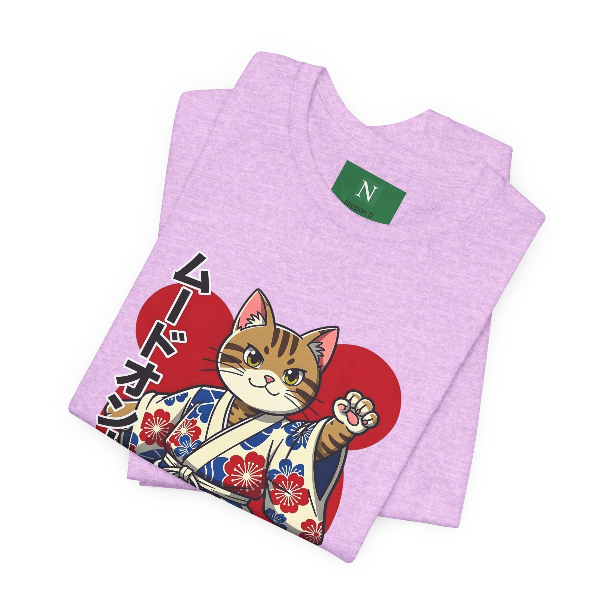 Samurai Cat T‑Shirt — Kawaii Japanese Kimono Cat Graphic Tee