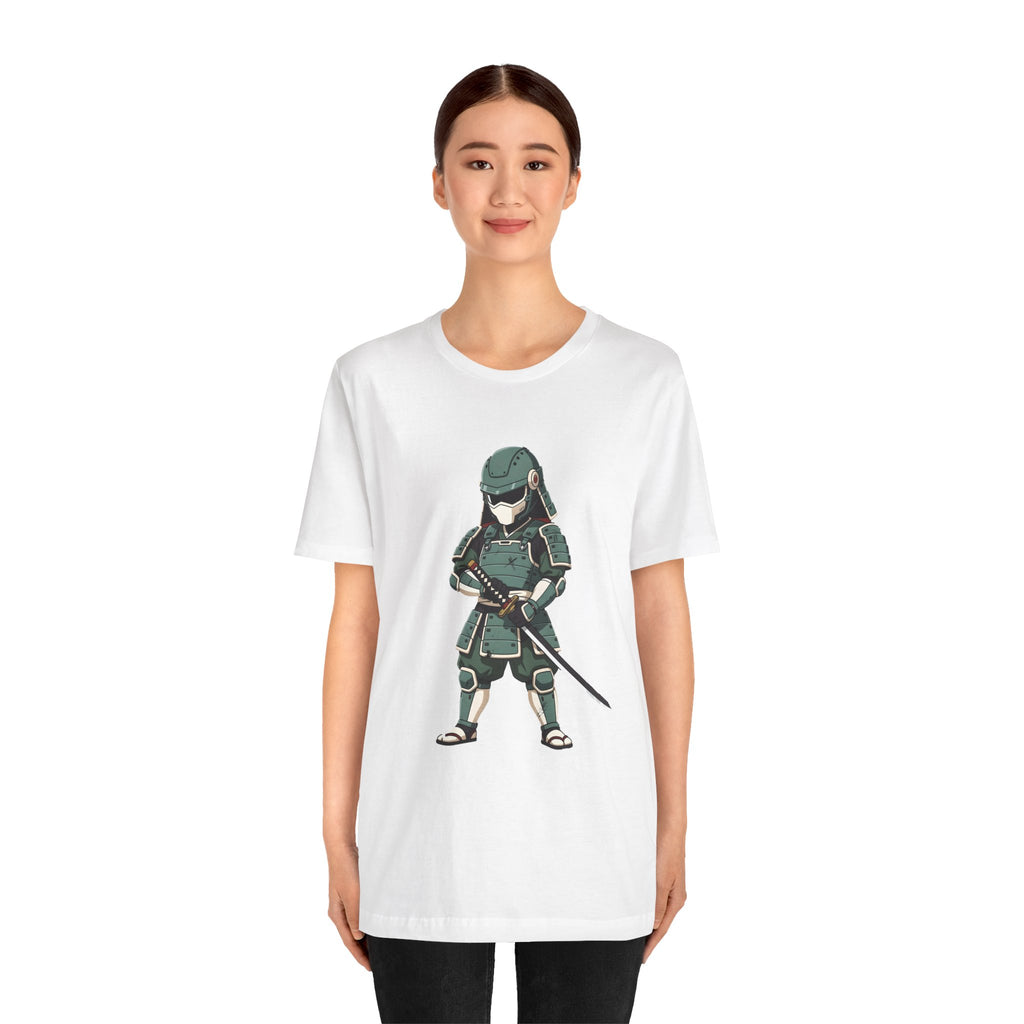 Samurai Cat T-Shirt – Cute Armored Kitty with Katana Graphic