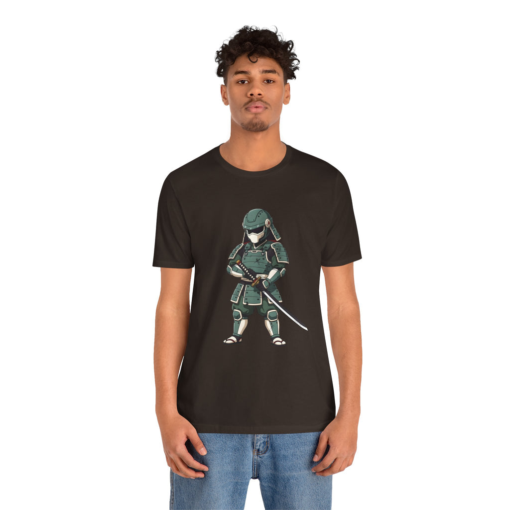 Samurai Cat T-Shirt – Cute Armored Kitty with Katana Graphic