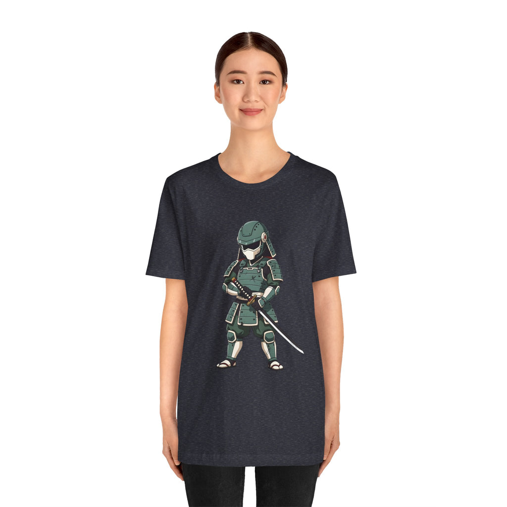 Samurai Cat T-Shirt – Cute Armored Kitty with Katana Graphic