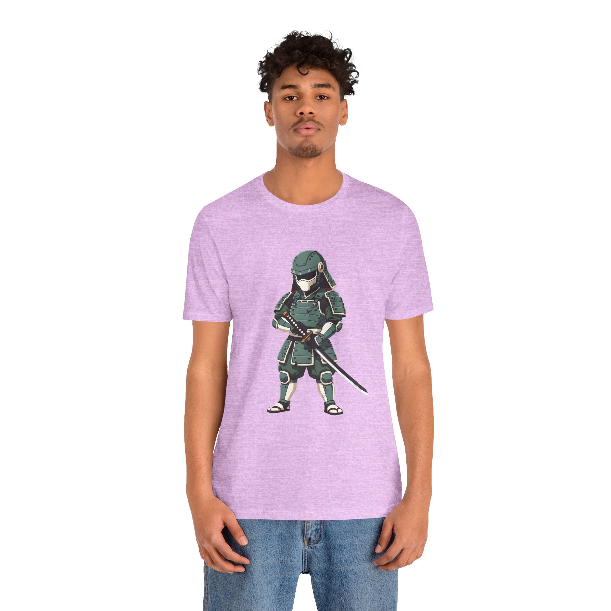 Samurai Cat T-Shirt – Cute Armored Kitty with Katana Graphic